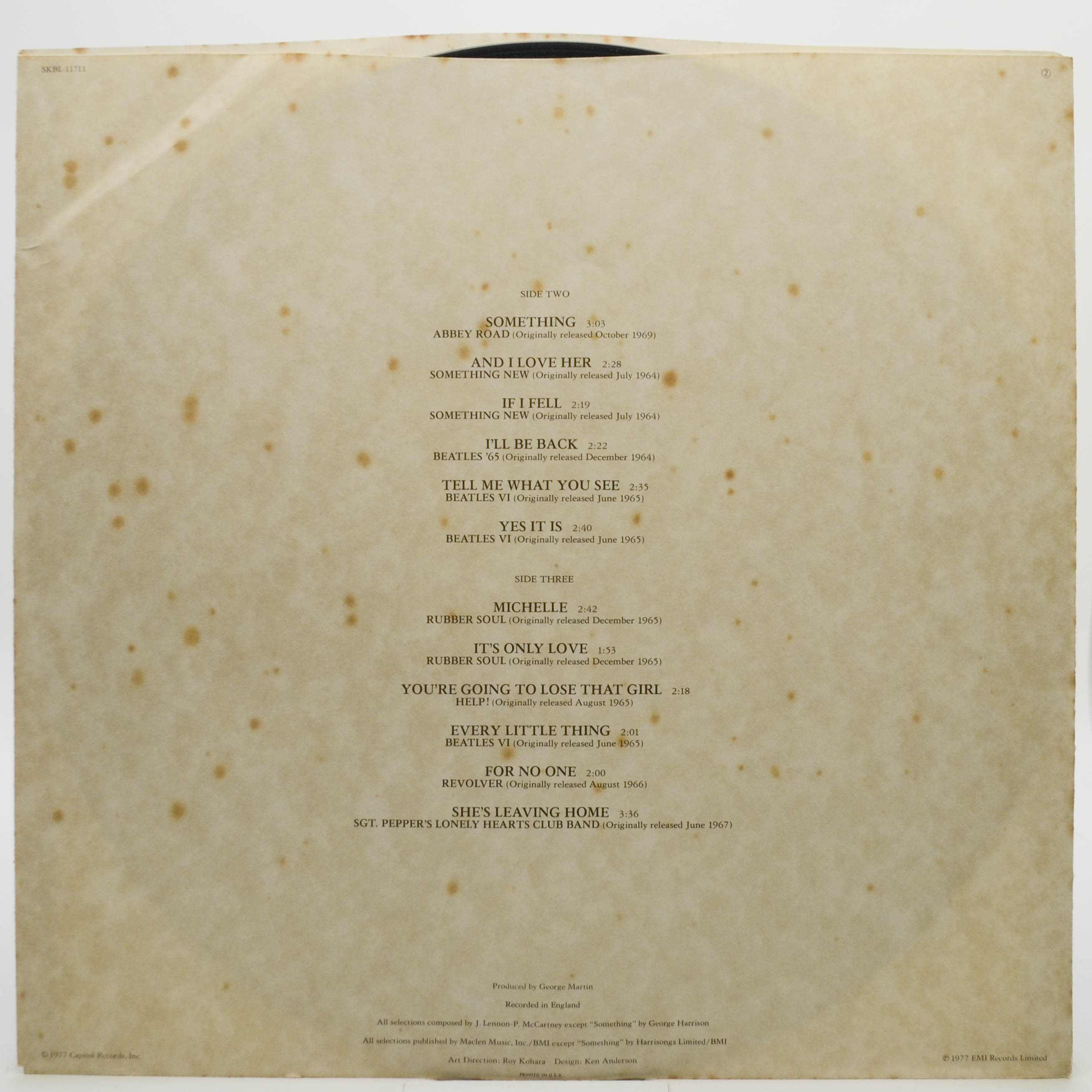 Beatles — Love Songs (2LP, USA), 1977