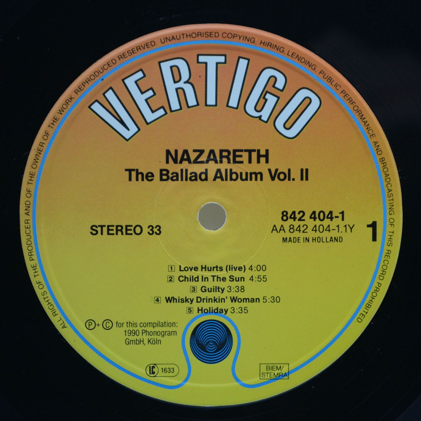 Nazareth — The Ballad Album Vol. II, 1990