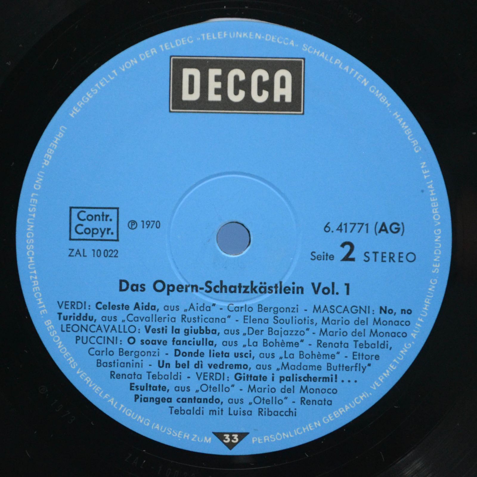 Various — Das Opern-Schatzkästlein Vol.1, 1970