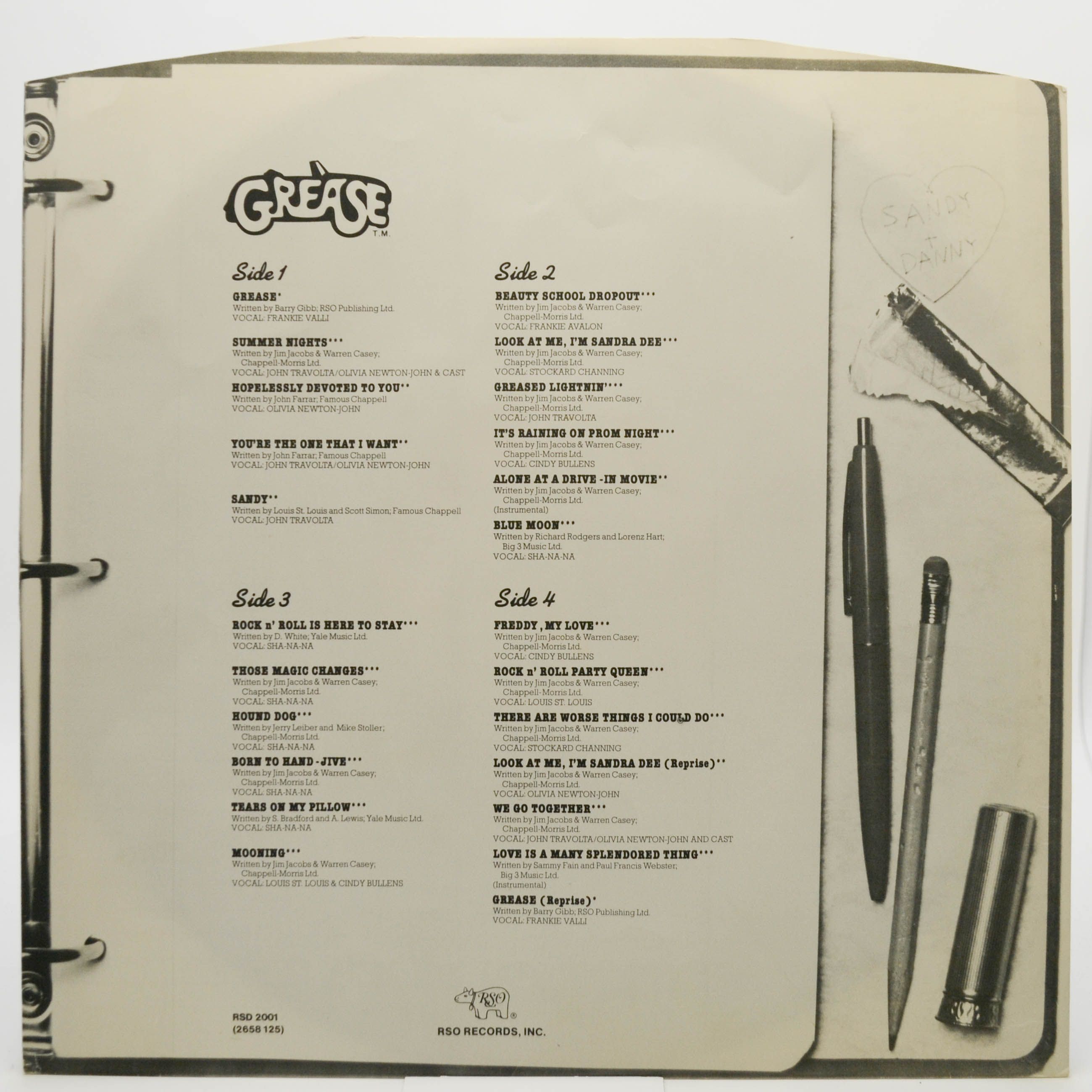 Various — Grease (The Original Soundtrack From The Motion Picture) (2LP, UK), 1978