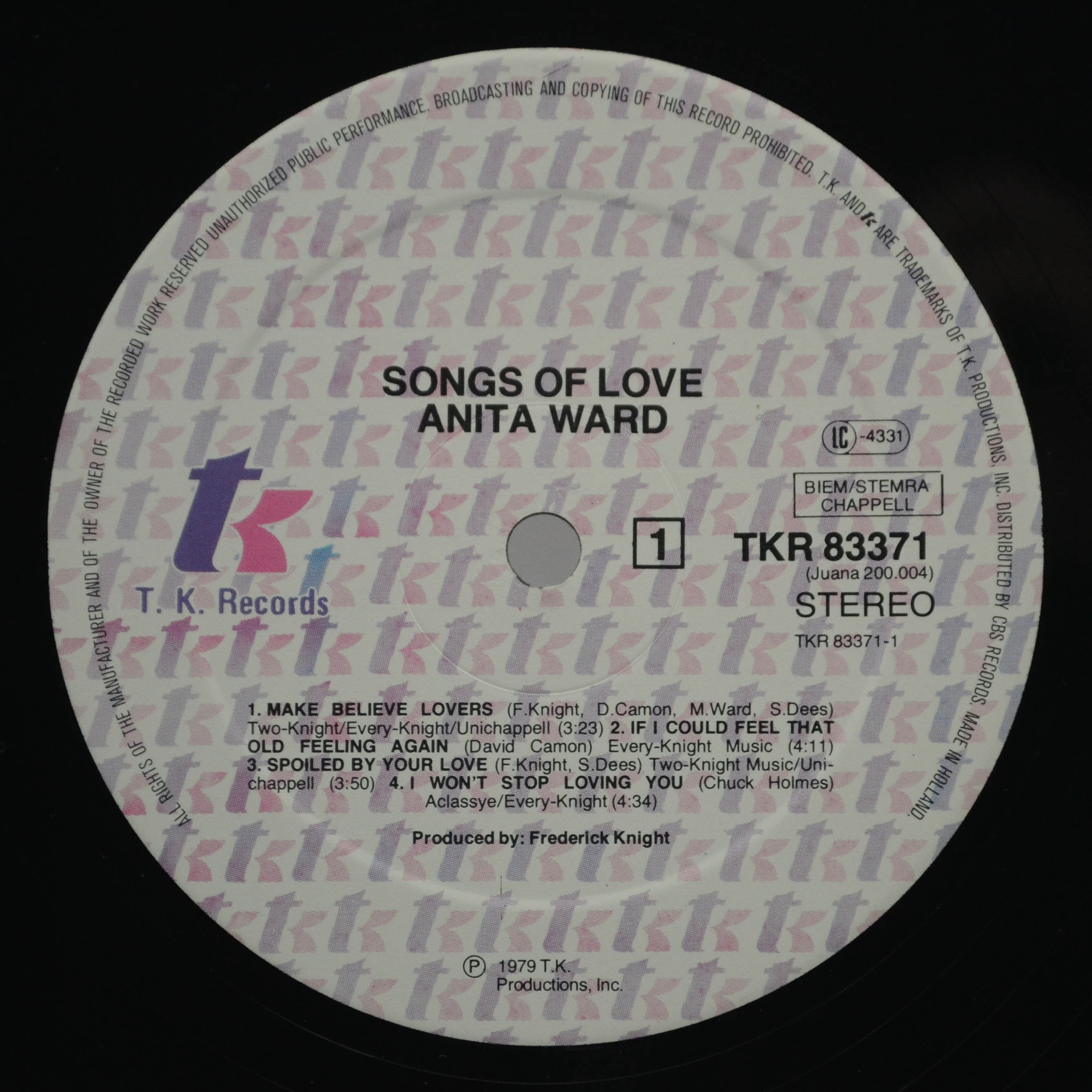 Anita Ward — Songs Of Love, 1979