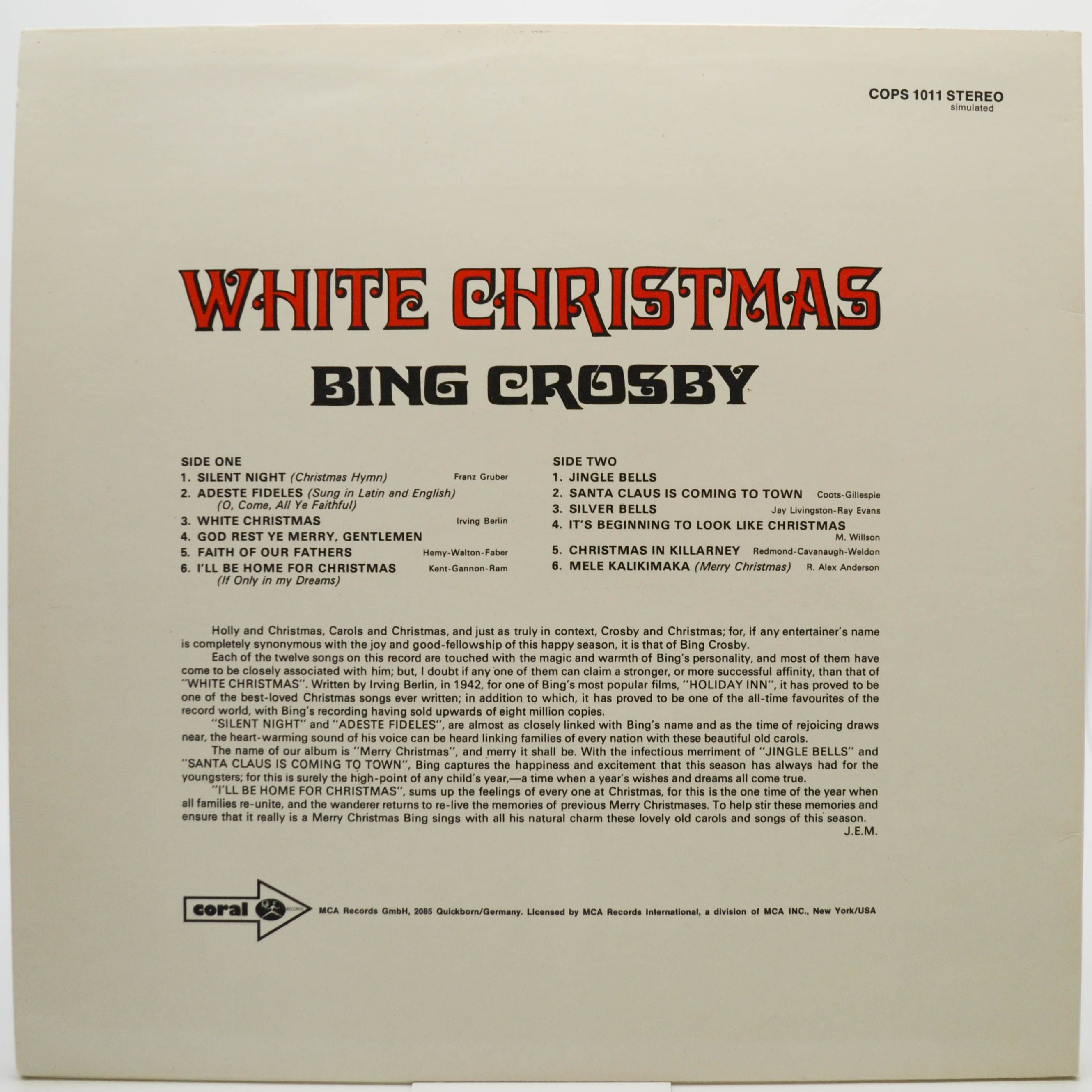 Bing Crosby — White Christmas, 1955