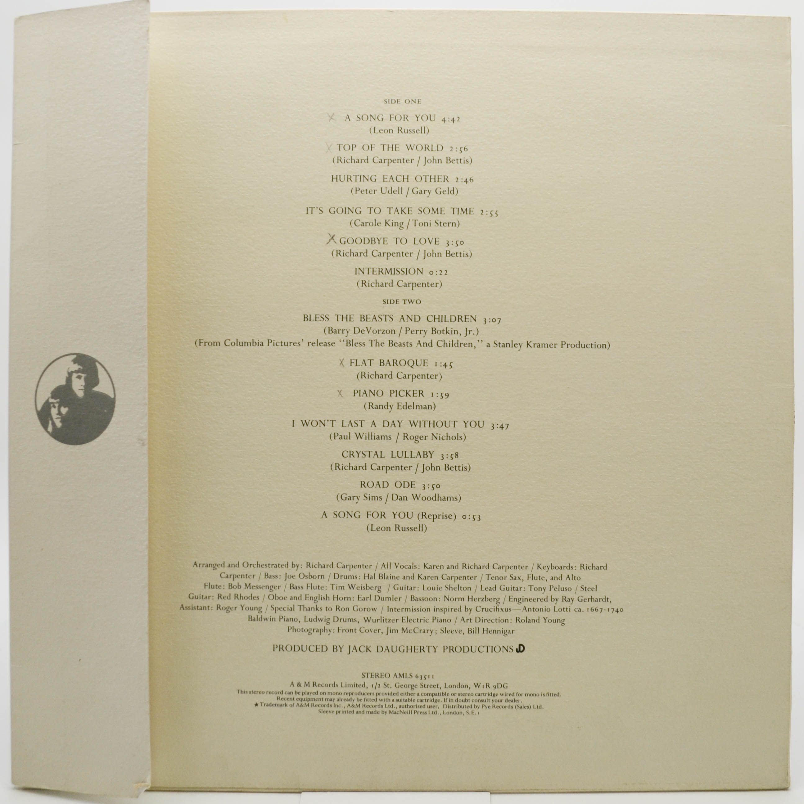 Carpenters — A Song For You, 1972