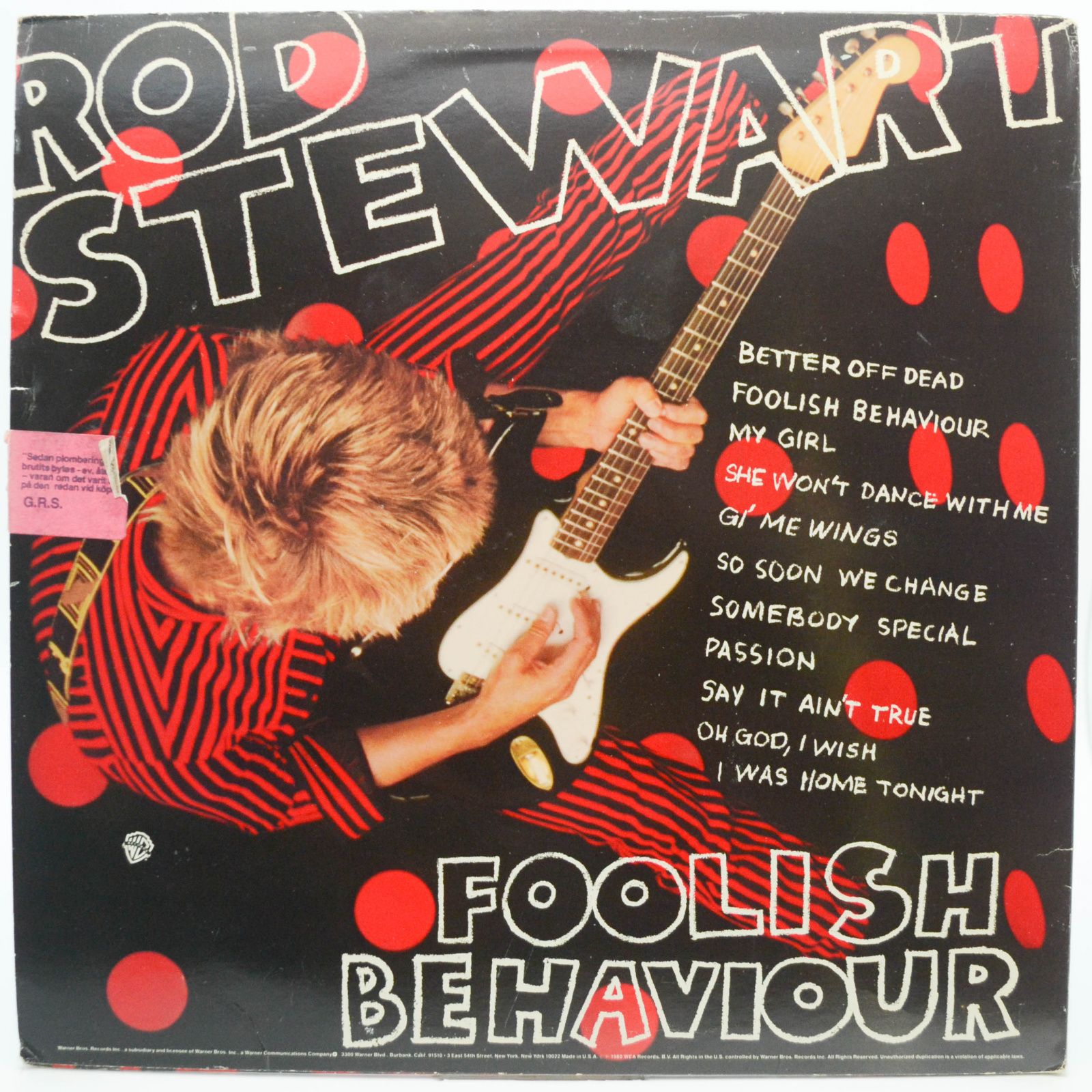 Rod Stewart — Foolish Behaviour (USA, poster), 1980
