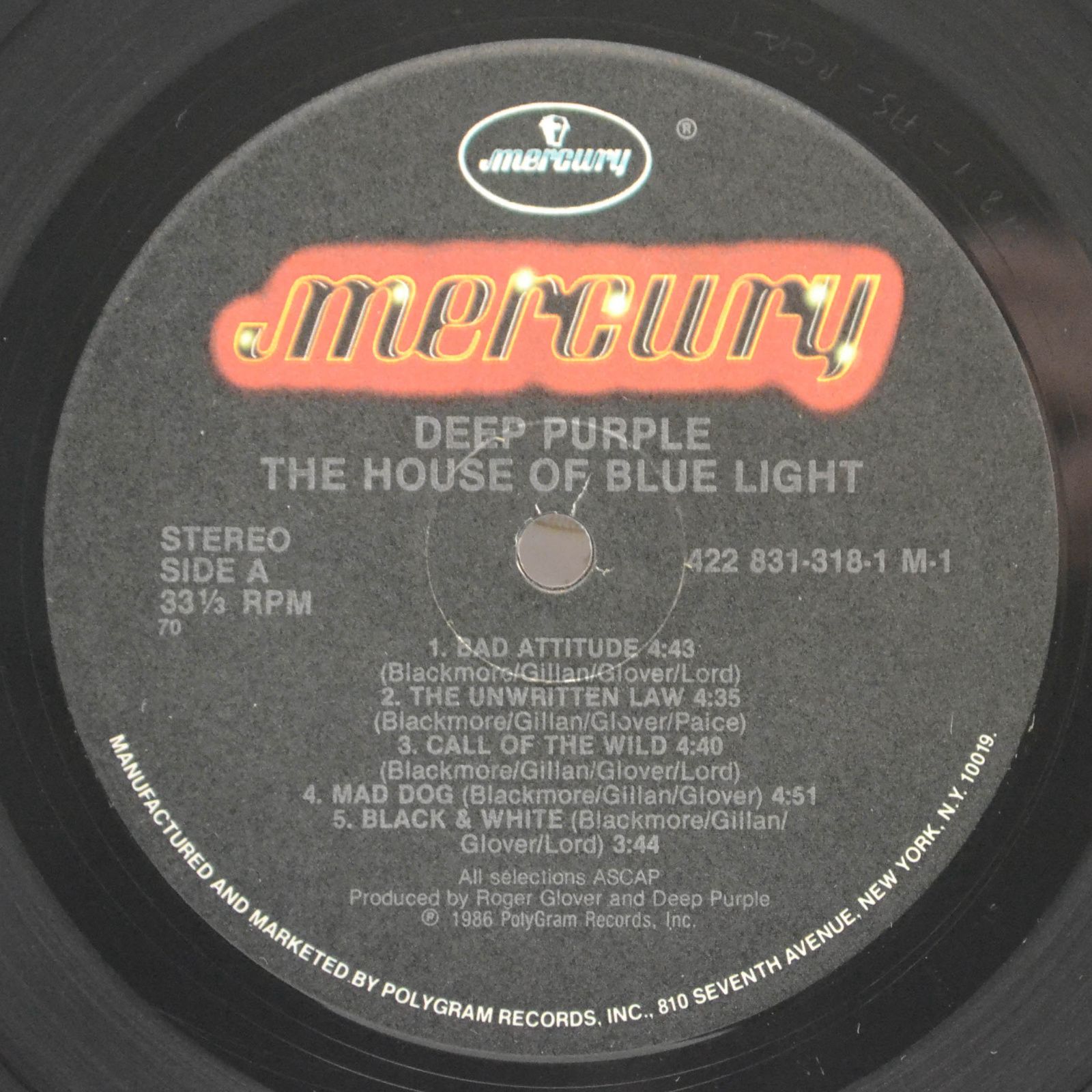 Deep Purple — The House Of Blue Light (USA), 1987