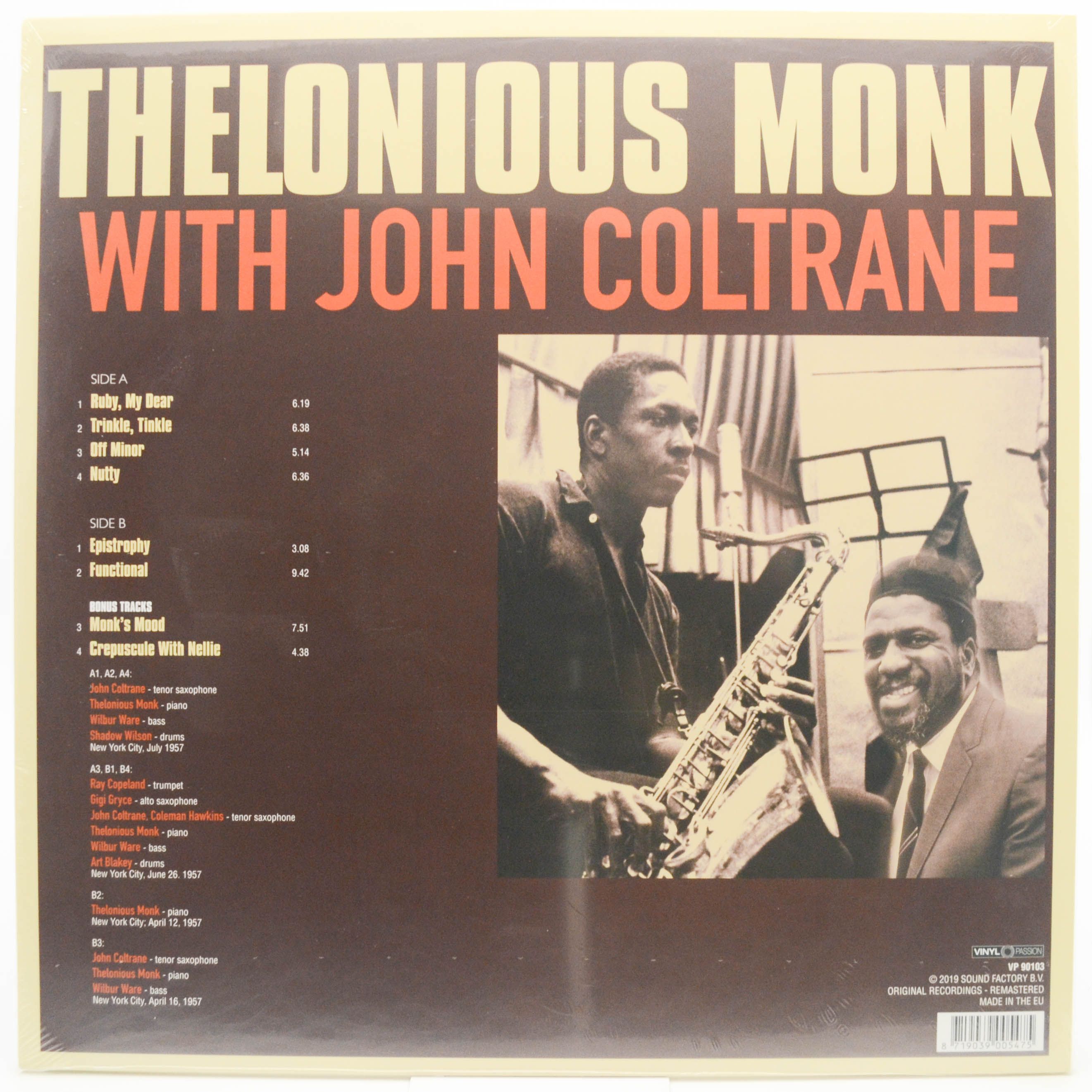 Thelonious Monk With John Coltrane — Thelonious Monk With John Coltrane, 1961
