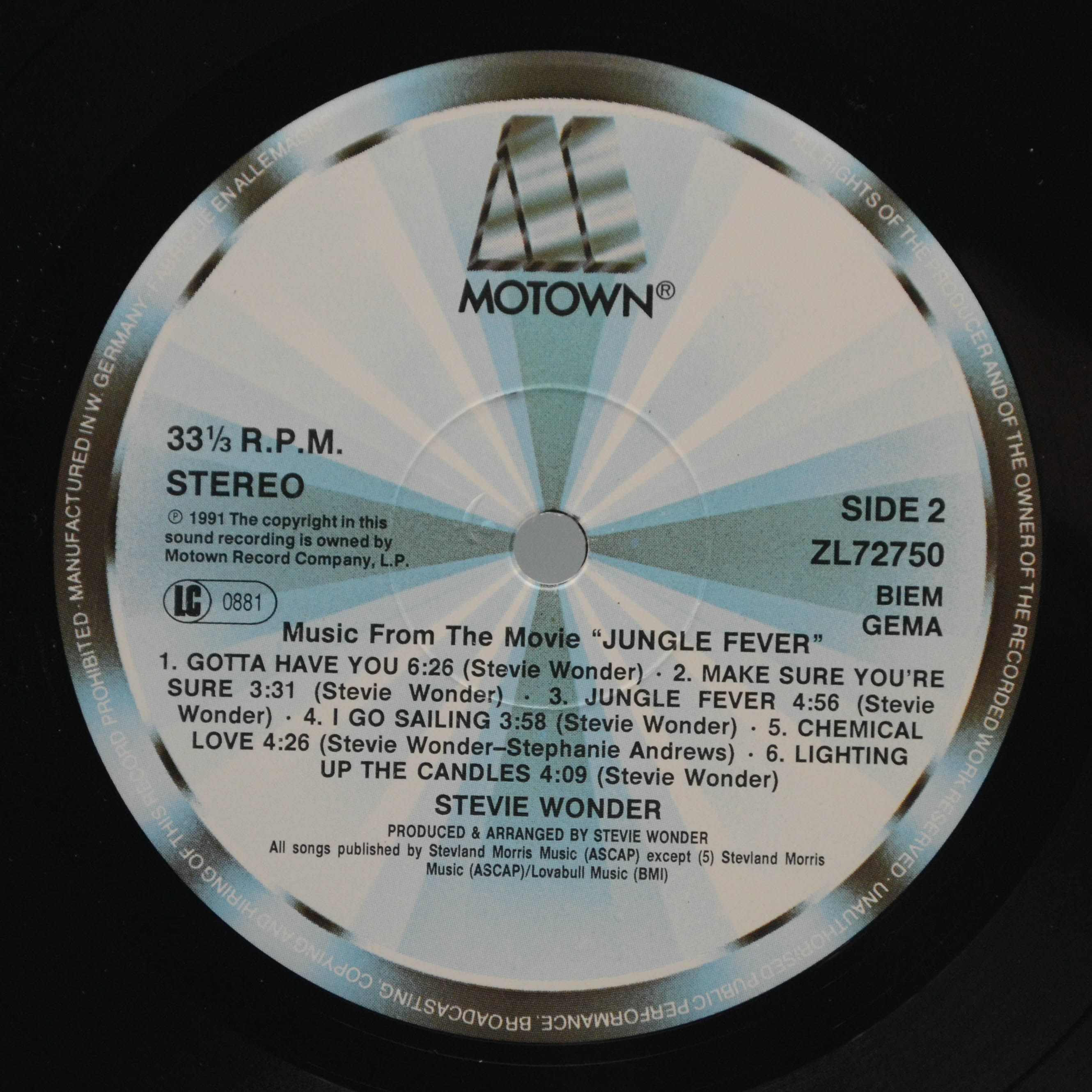 Stevie Wonder — Jungle Fever - Music From The Movie, 1991