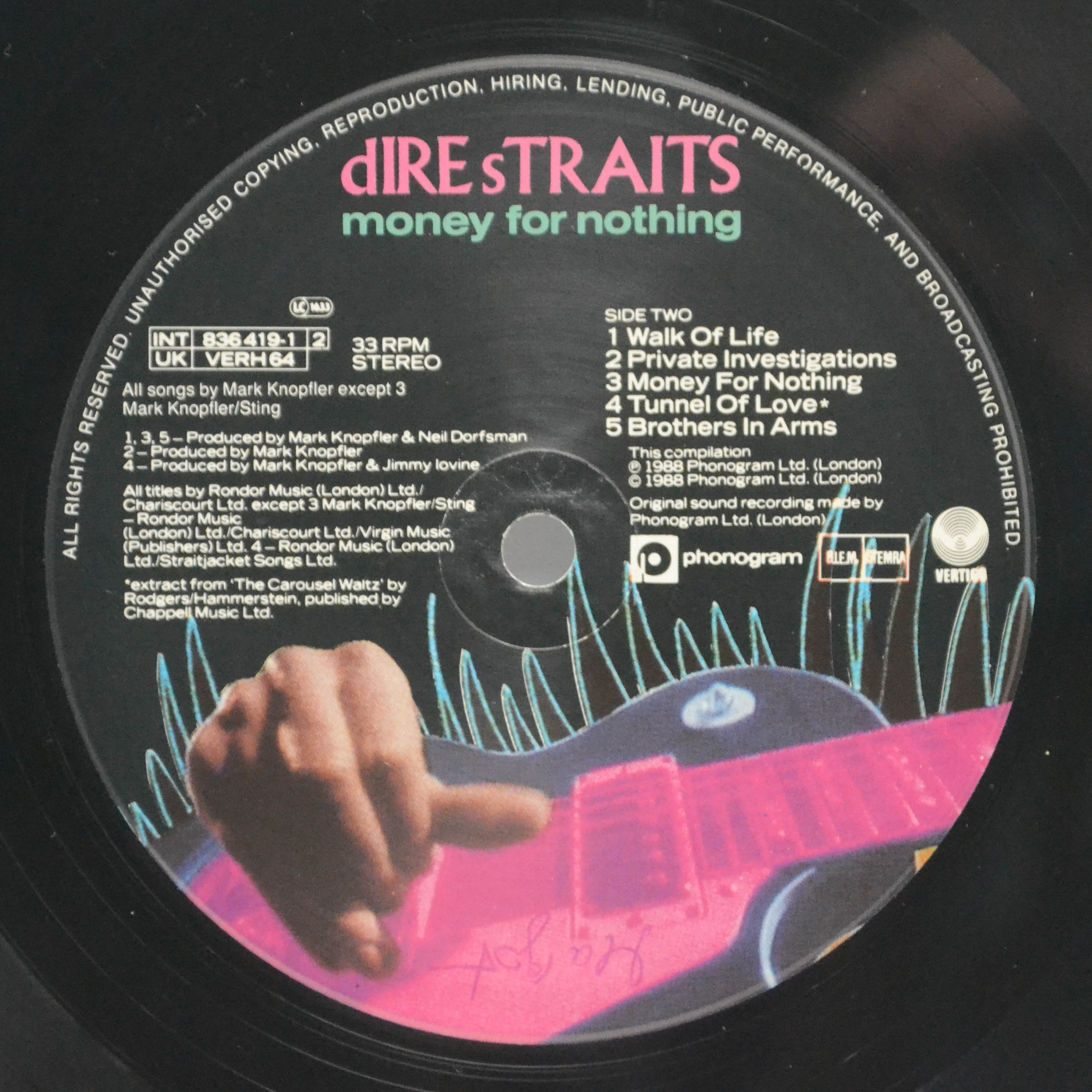 Виниловая пластинка Dire Straits — Money For Nothing, 1988