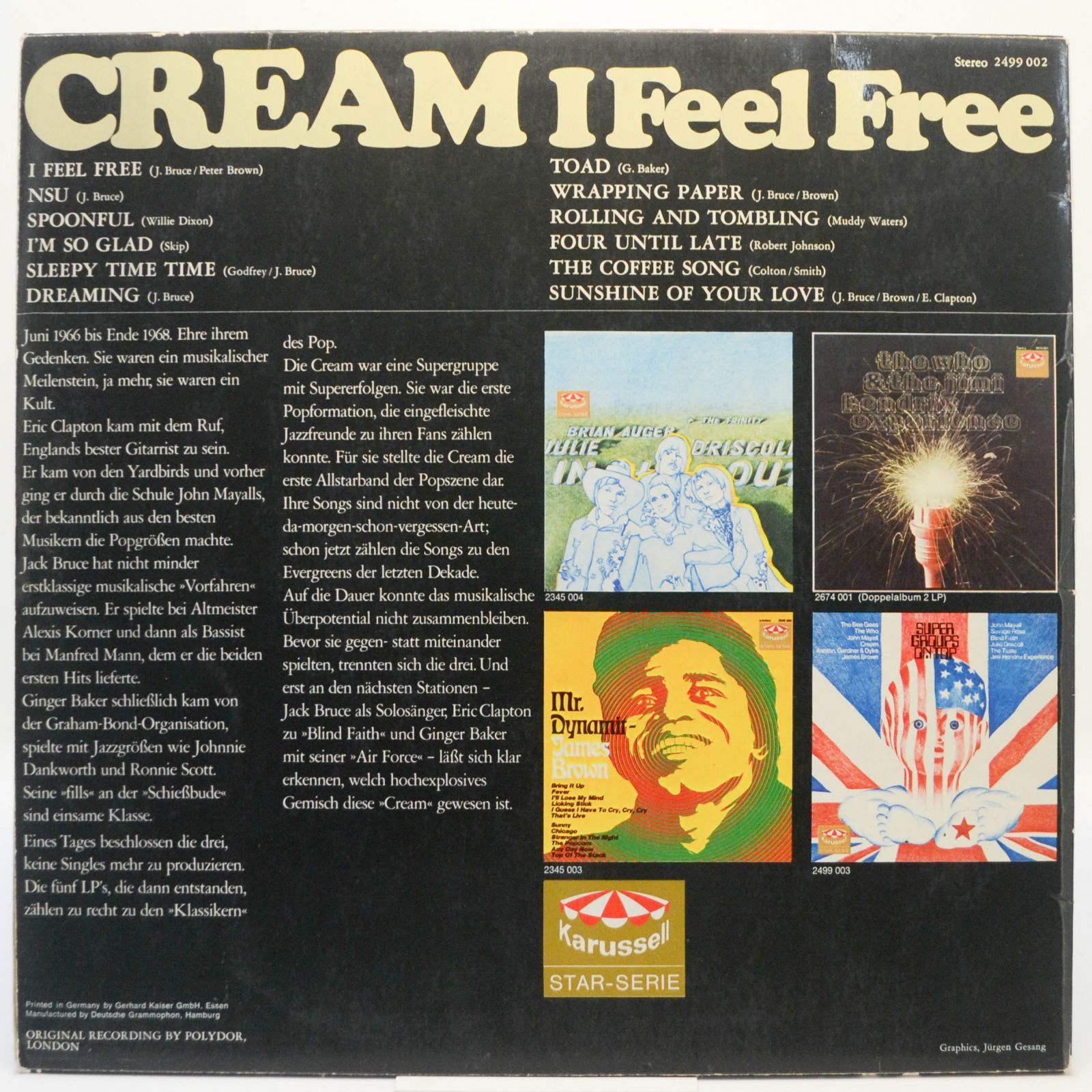 Cream — I Feel Free, 1970