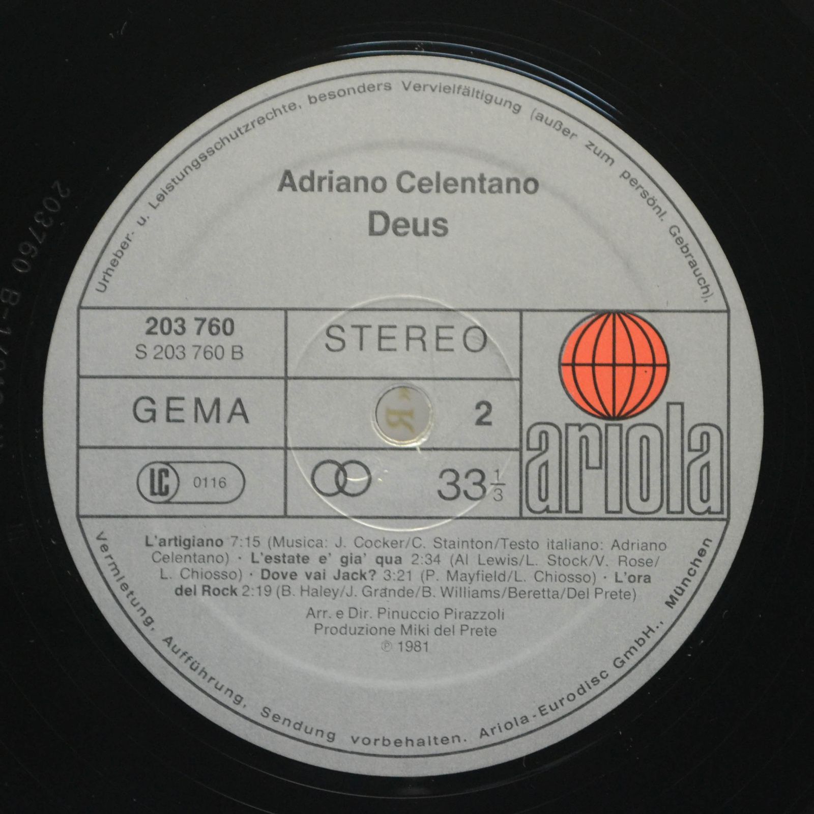 Adriano Celentano — Deus, 1981