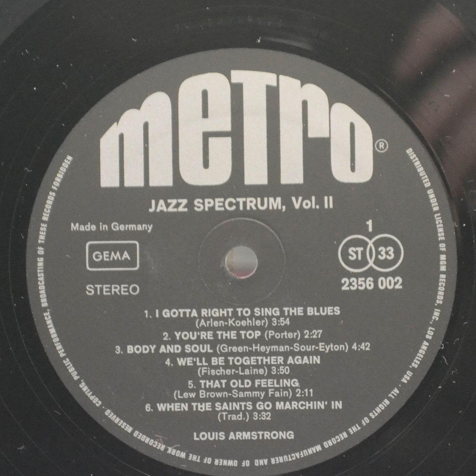 Louis Armstrong — Jazz Spectrum Vol. 2, 1971