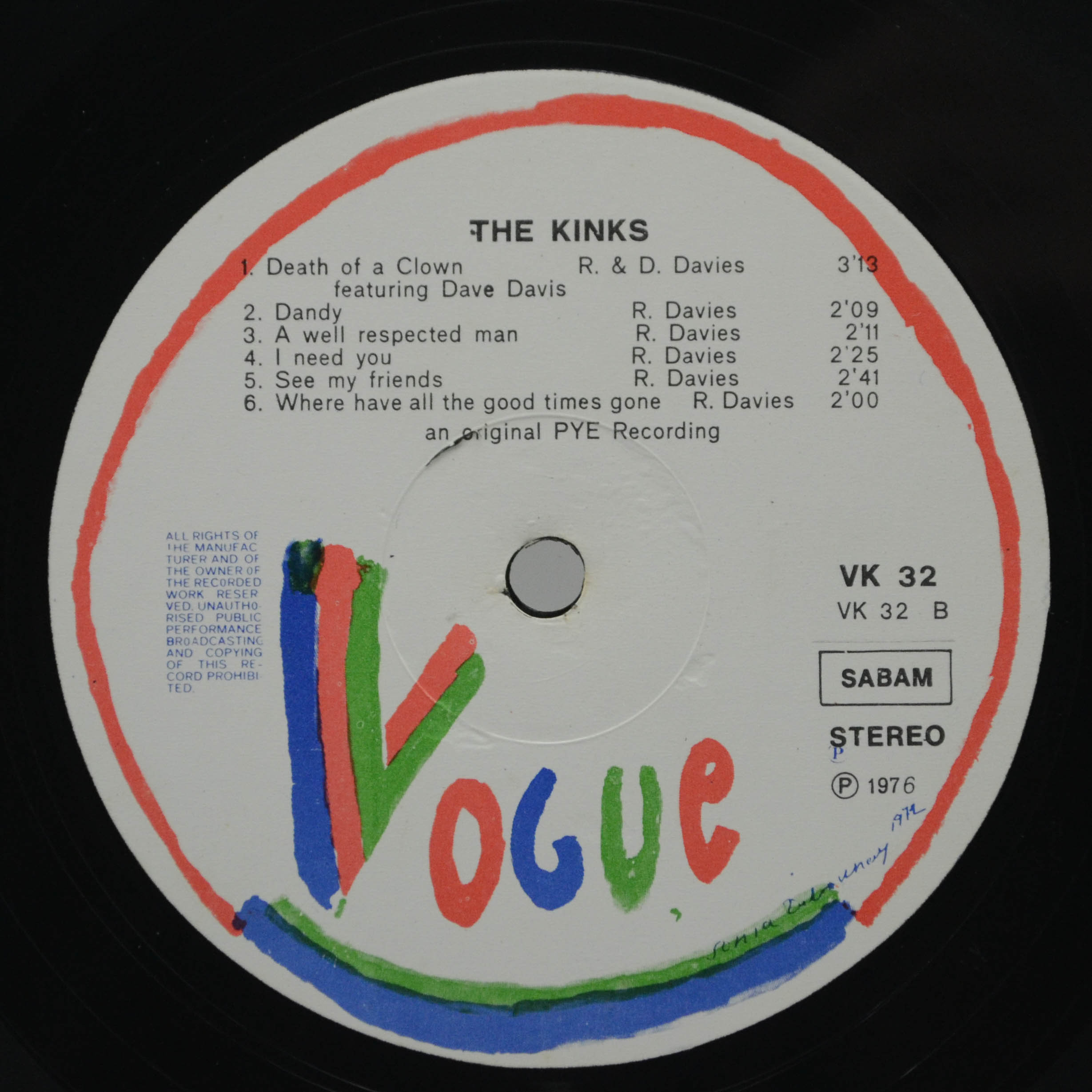 Виниловая пластинка Kinks — The Kinks, 1976