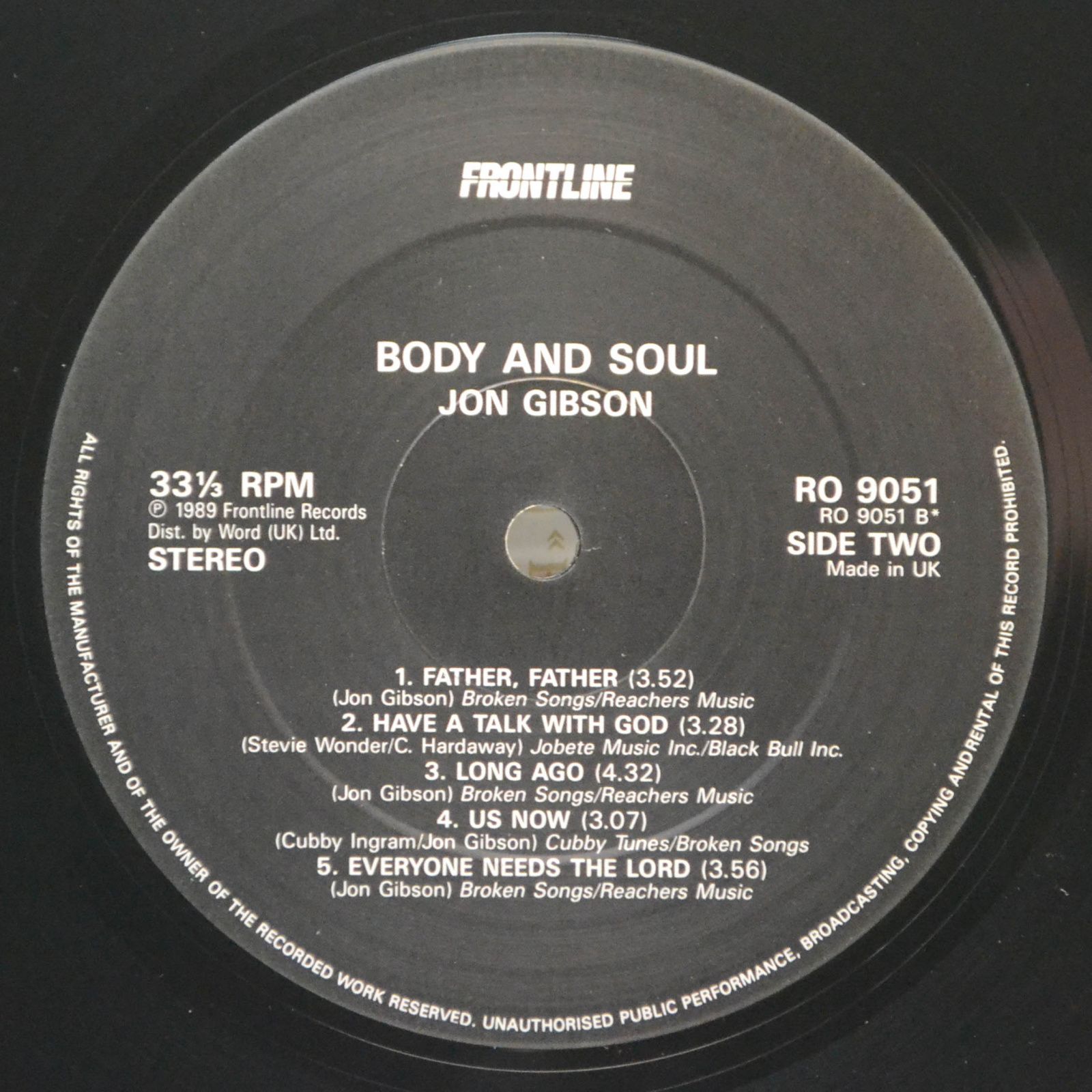 Jon Gibson — Body & Soul, 1989