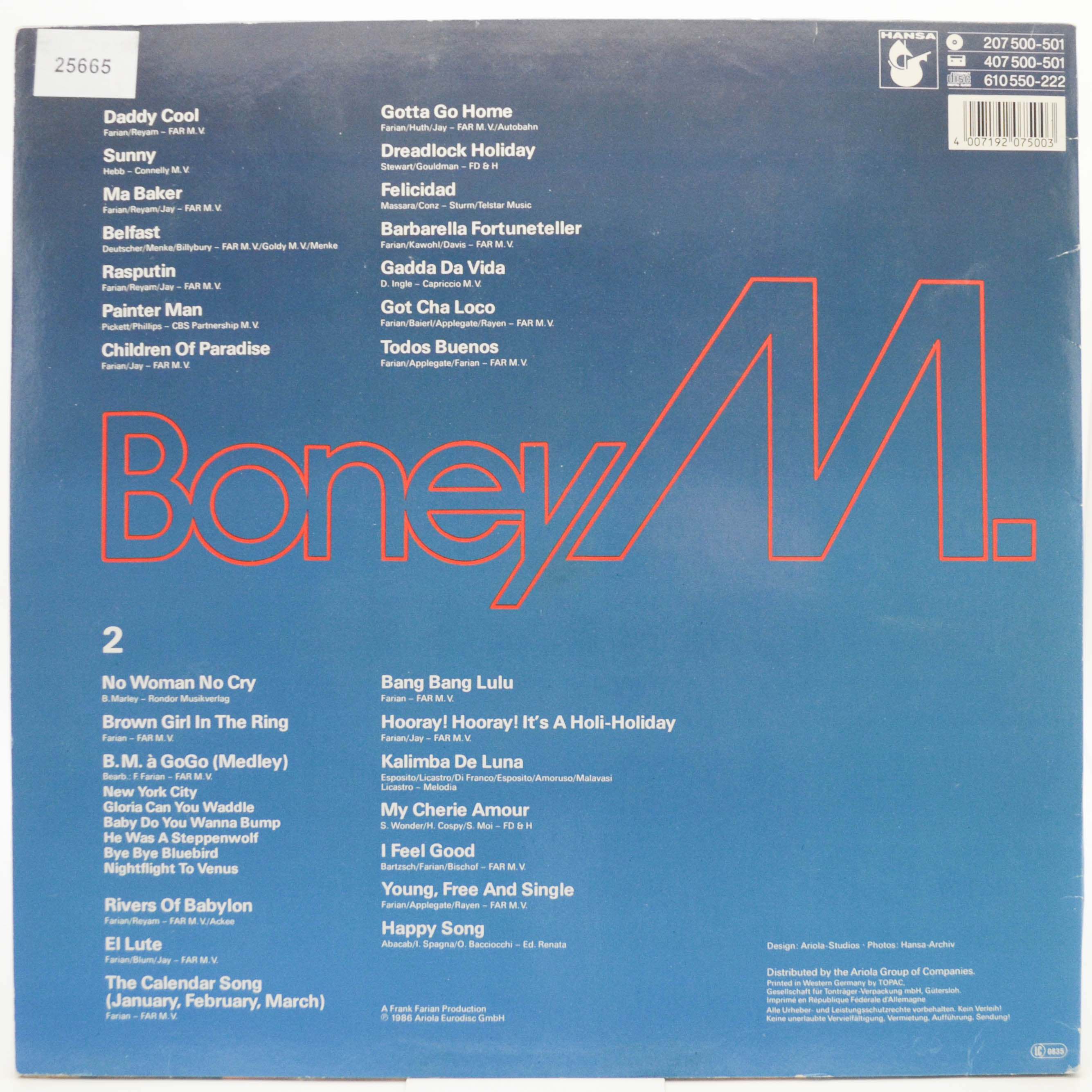 Boney M. — The Best Of 10 Years, 1986