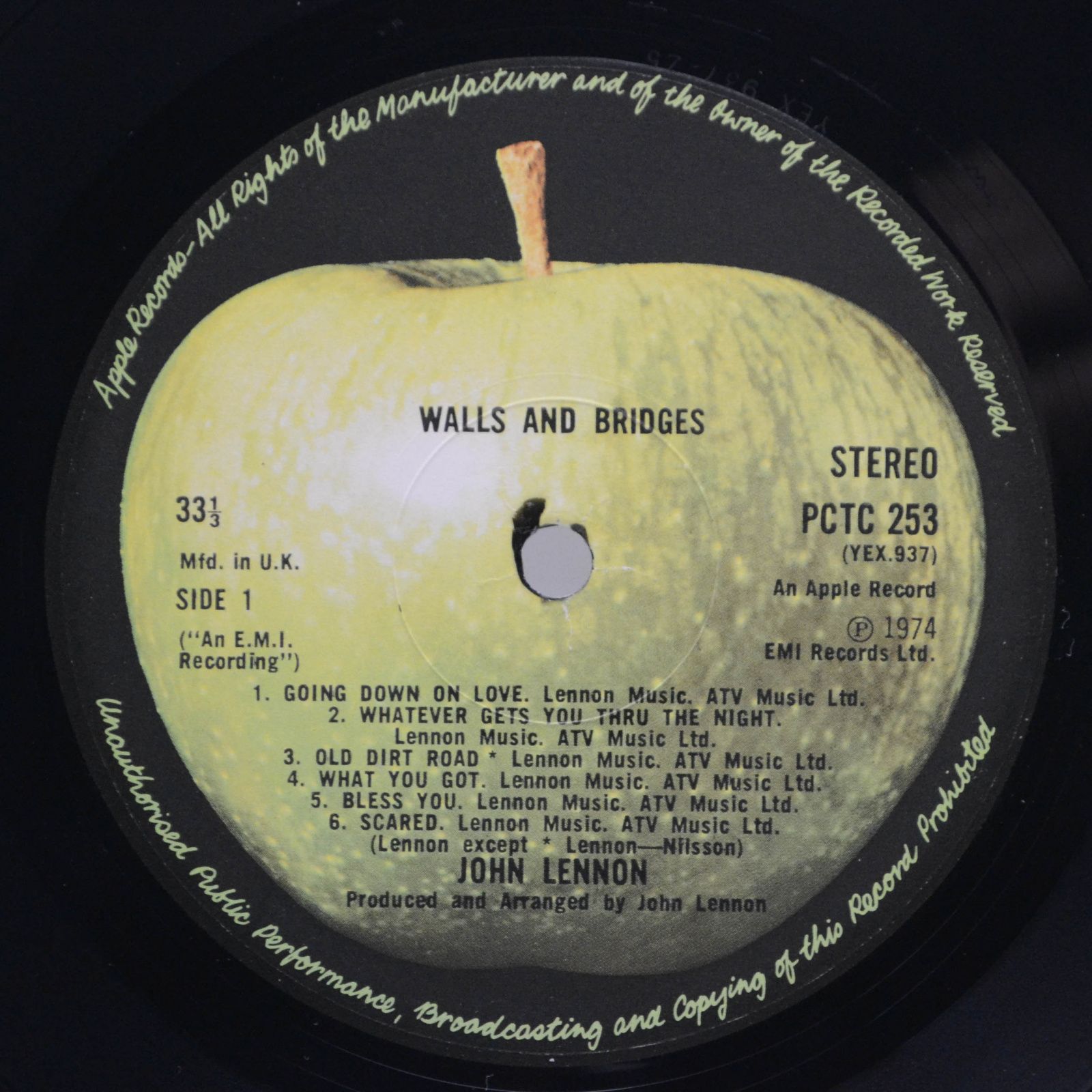 John Lennon — Walls And Bridges (UK), 1974