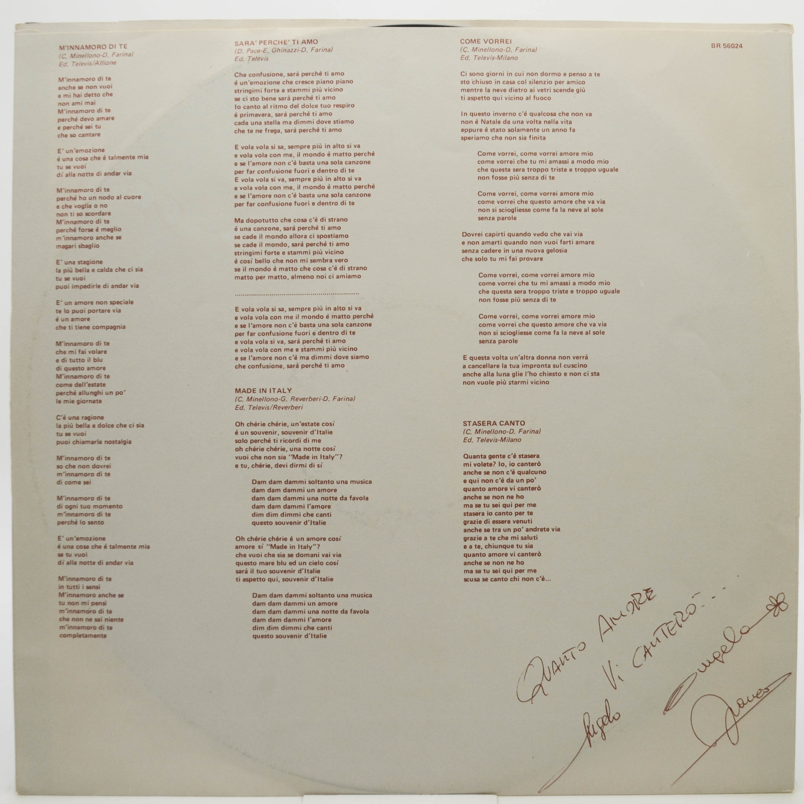 Ricchi & Poveri — ...E Penso A Te (1-st, Italy), 1981