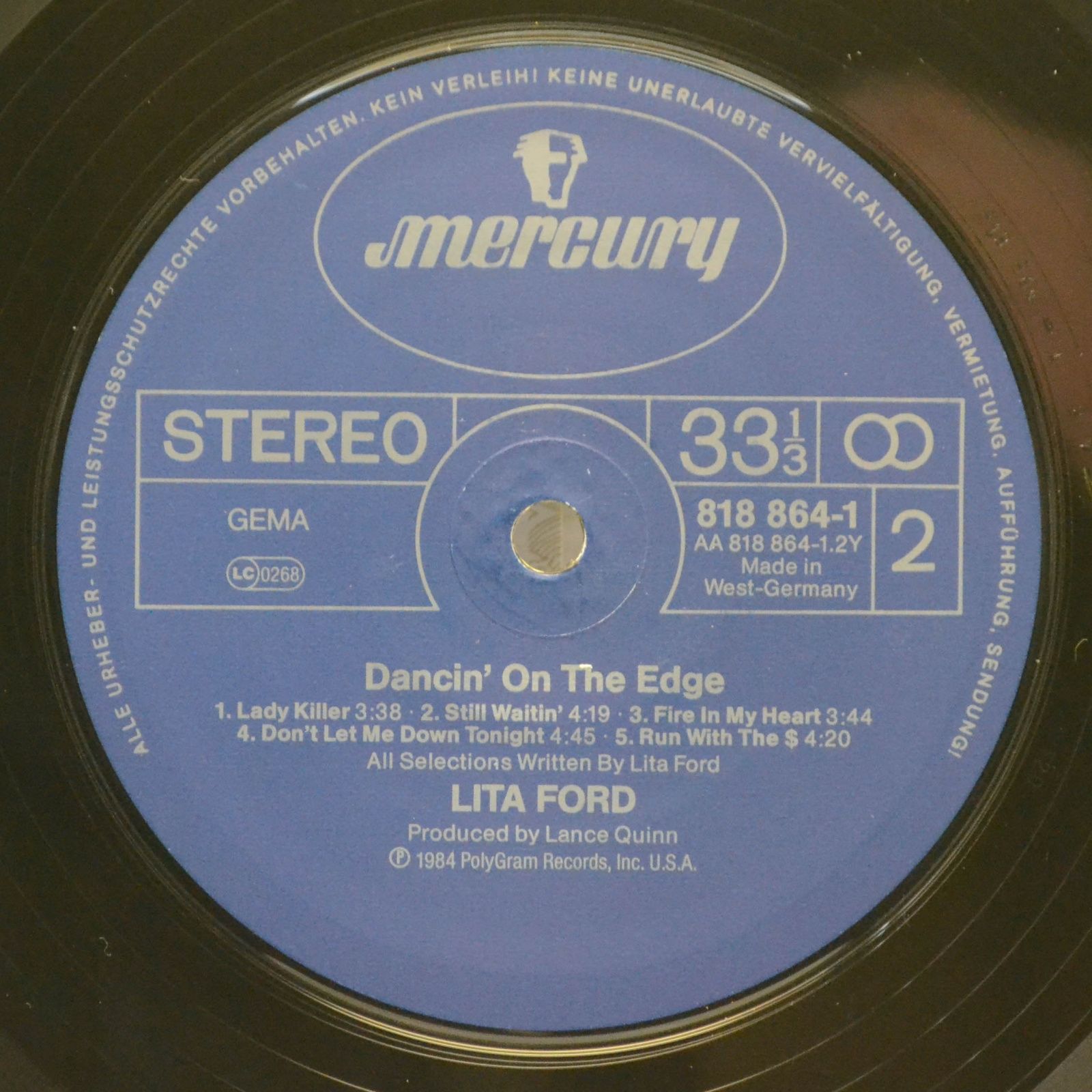 Lita Ford — Dancin' On The Edge, 1984