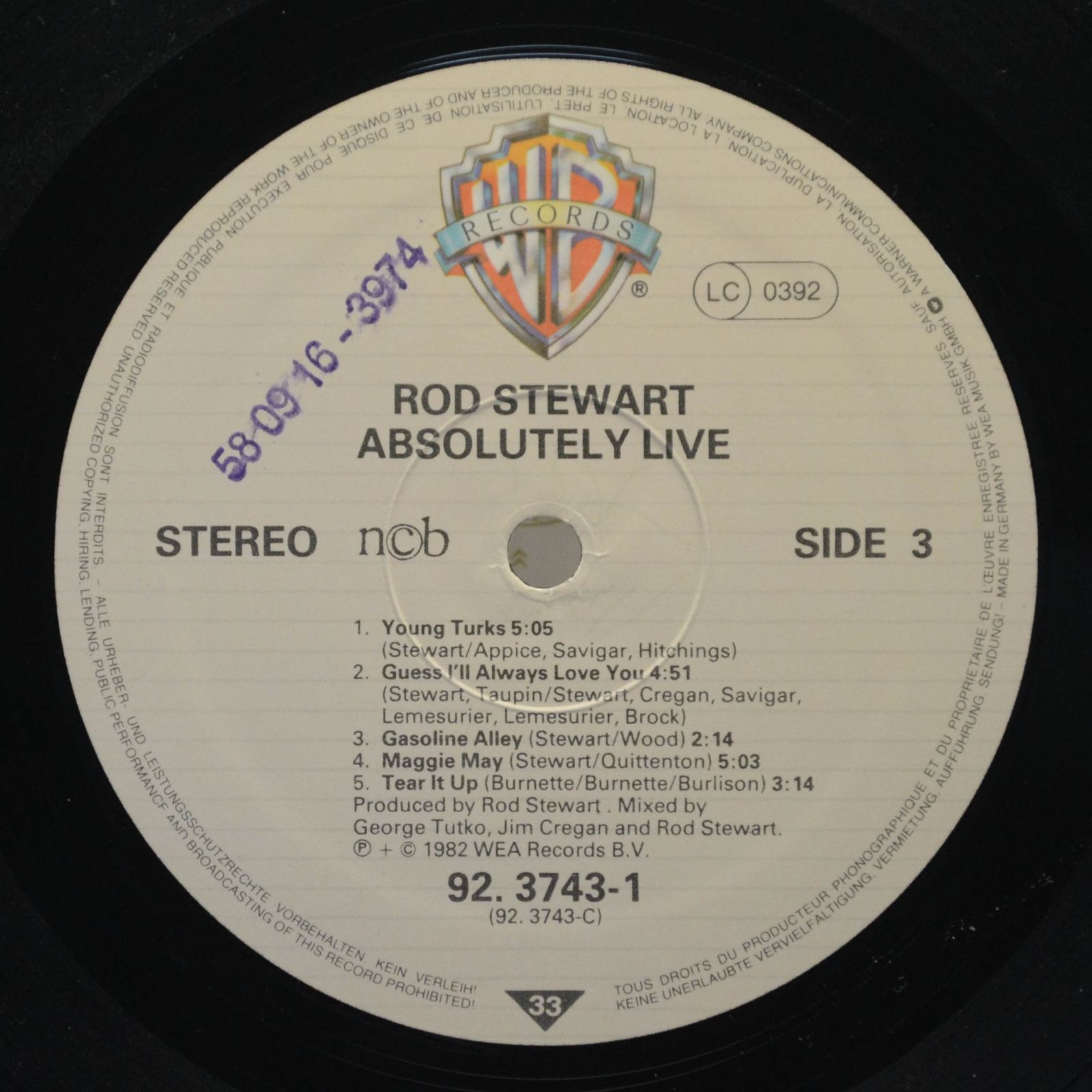 Rod Stewart — Absolutely Live (2LP), 1982
