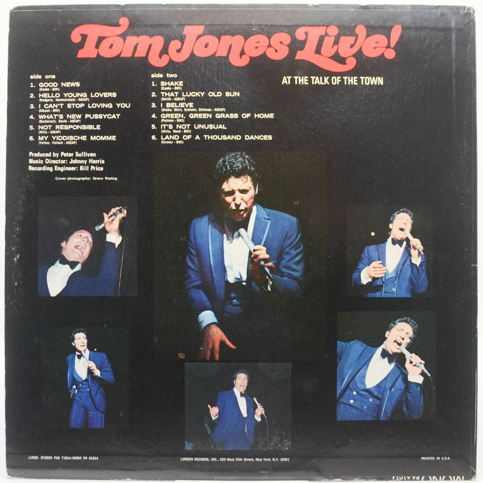 Tom Jones — Tom Jones Live! At The Talk Of The Town (USA), 1967
