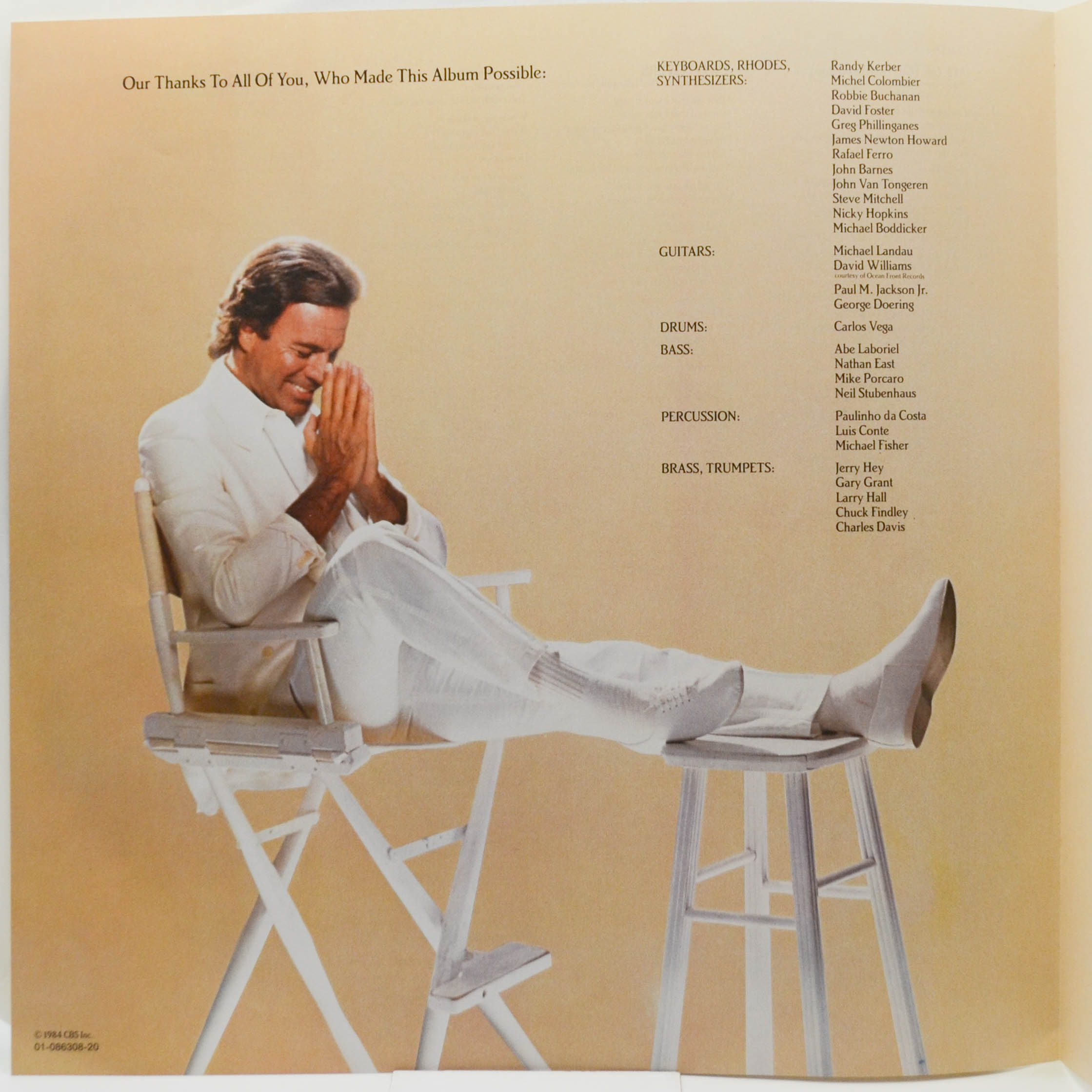 Виниловая пластинка Julio Iglesias — 1100 Bel Air Place, 1984