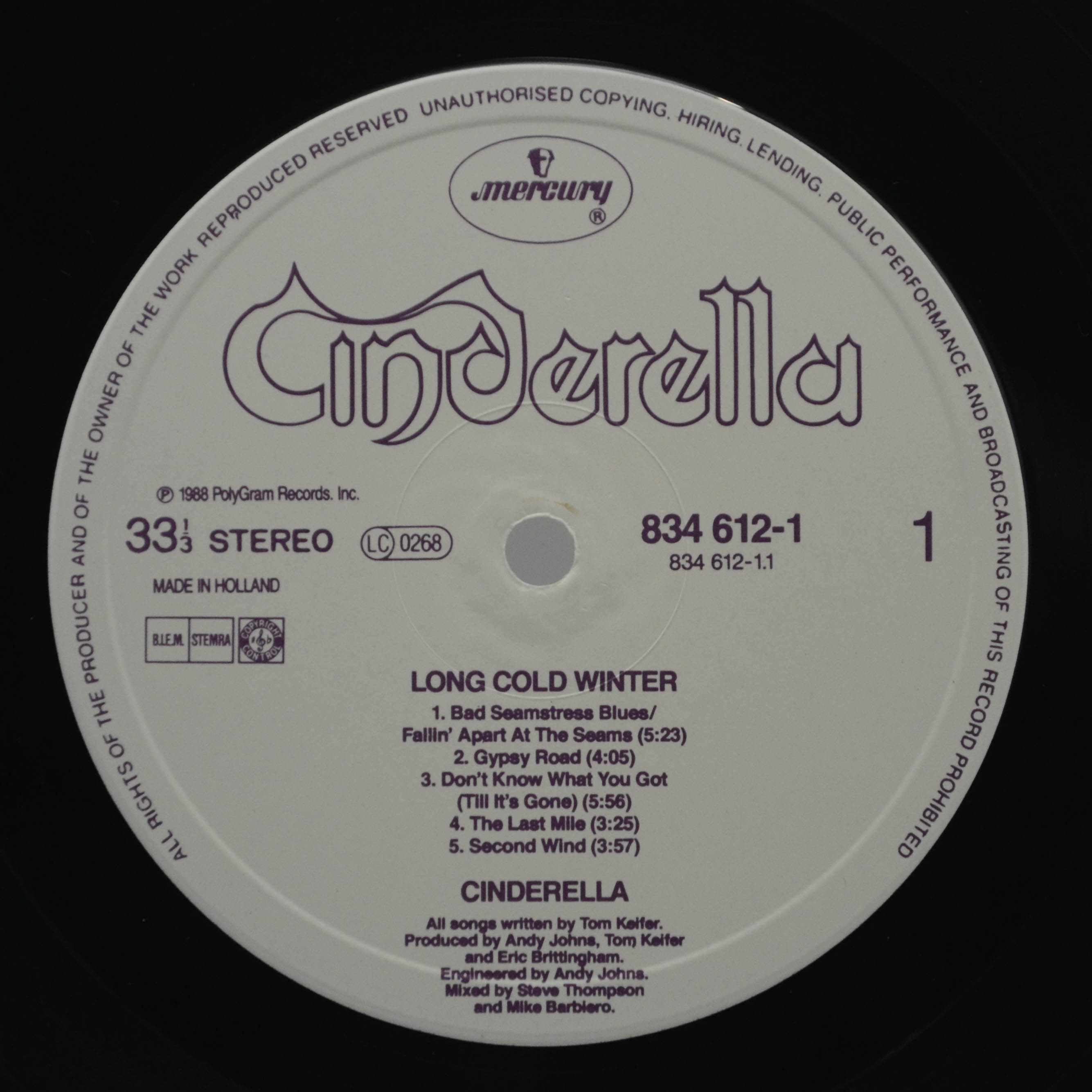 Cinderella — Long Cold Winter, 1988