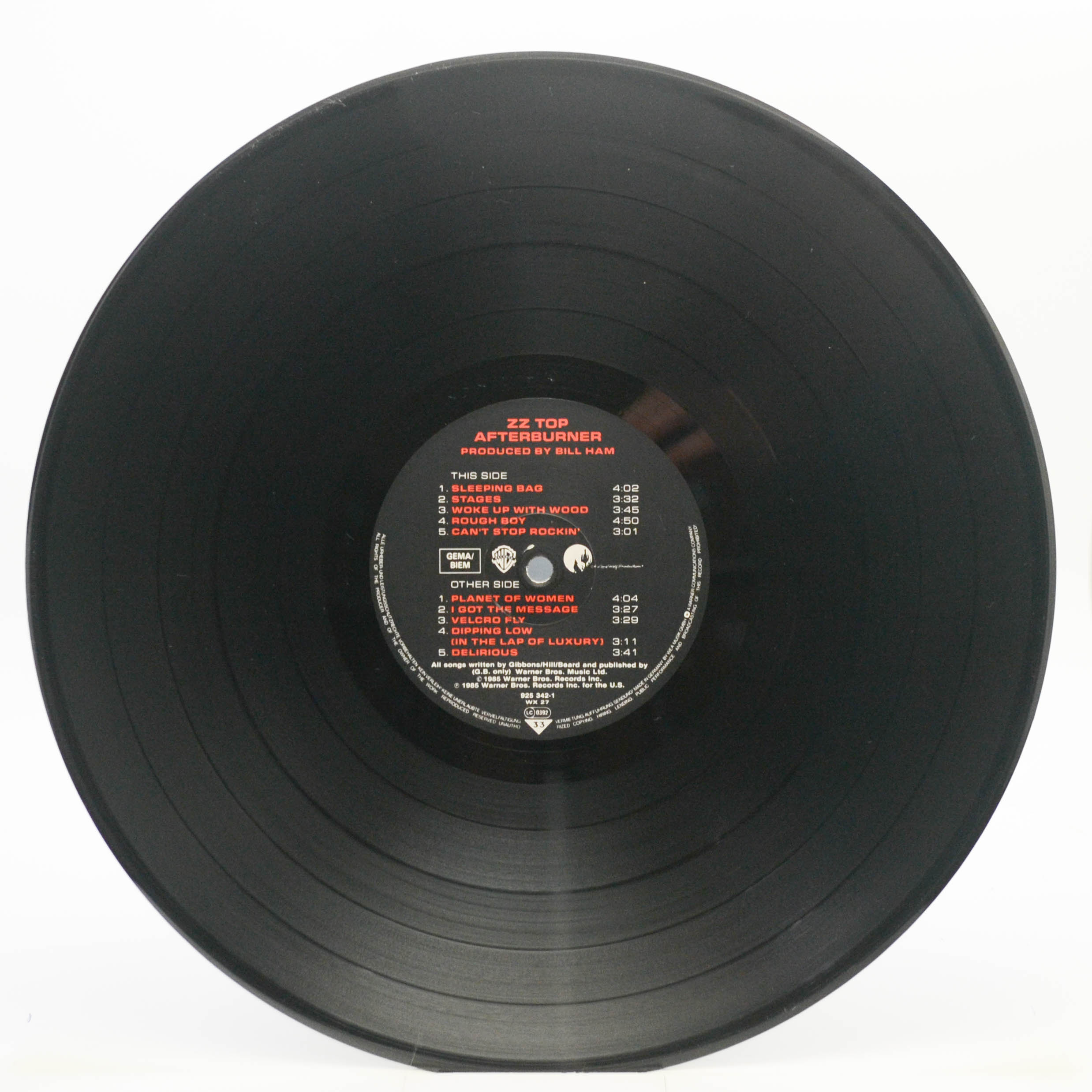 Виниловая пластинка ZZ Top — Afterburner, 1985