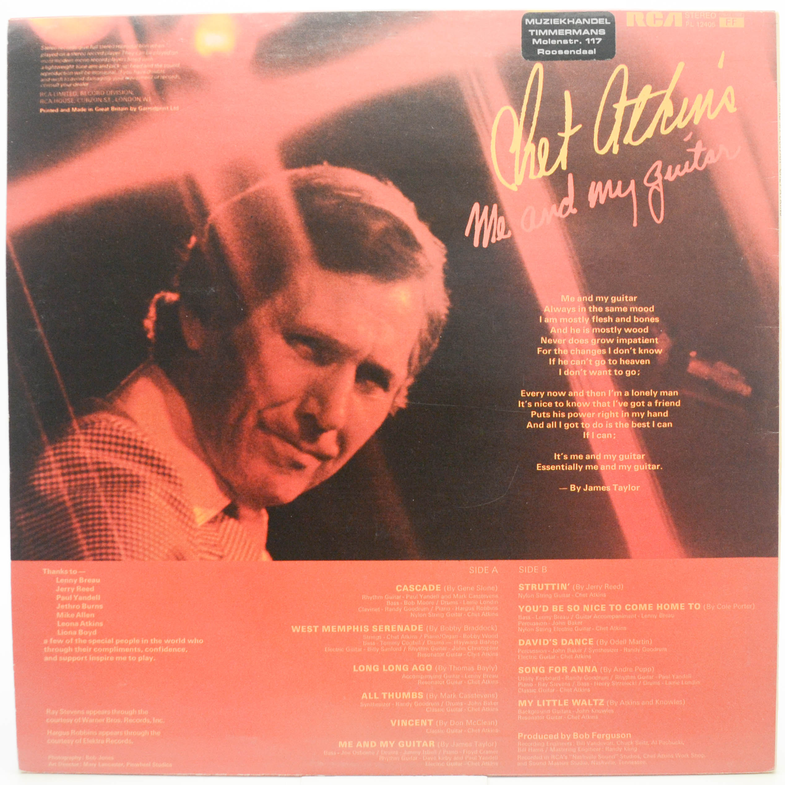 Chet Atkins — Me And My Guitar (UK), 1977