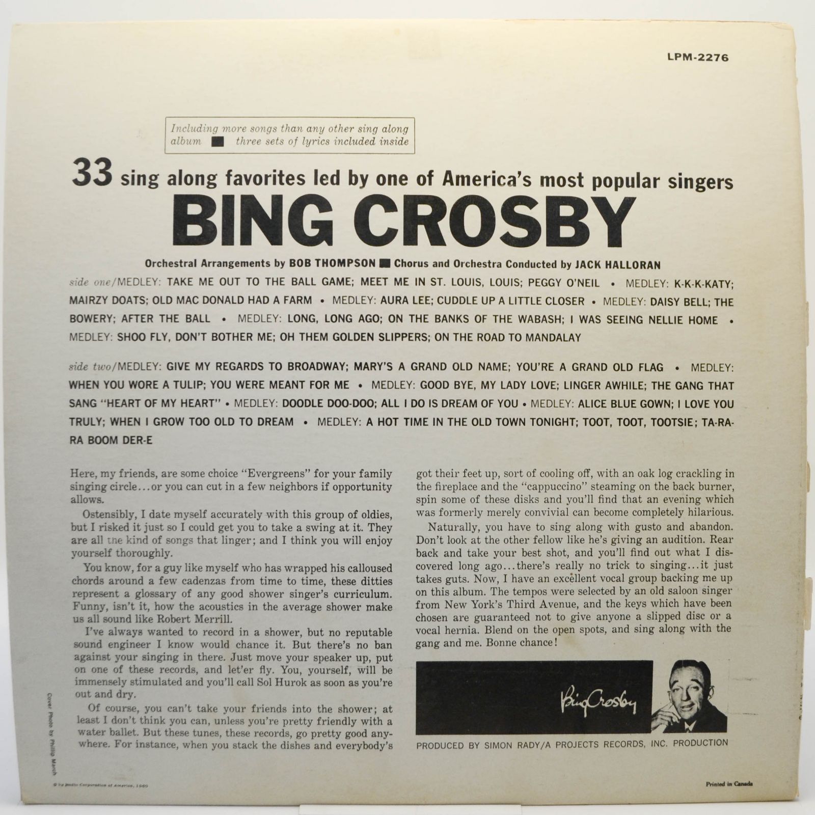 Bing Crosby & His Friends — Join Bing & Sing Along, 1960