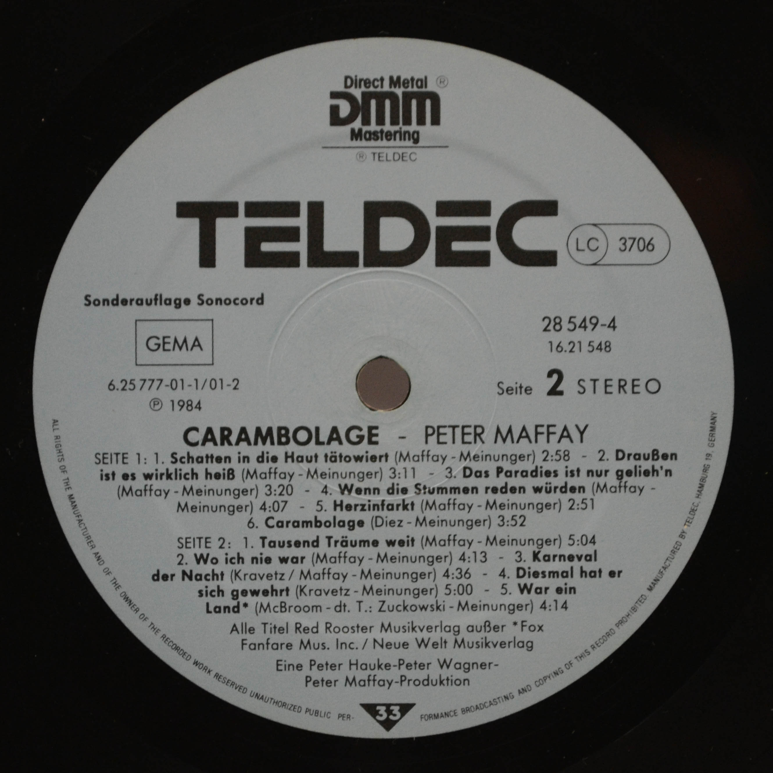 Peter Maffay — Carambolage, 1984