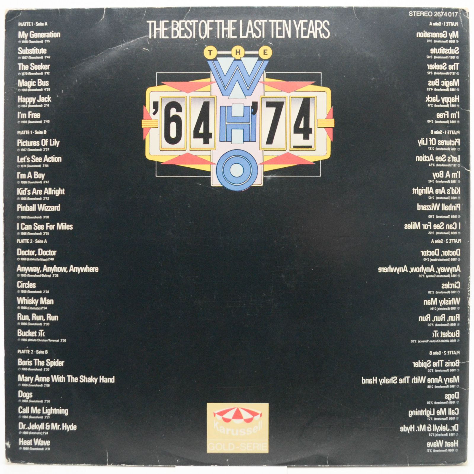 Who — 64 - '74 / The Best Of The Last Ten Years (2LP), 1975