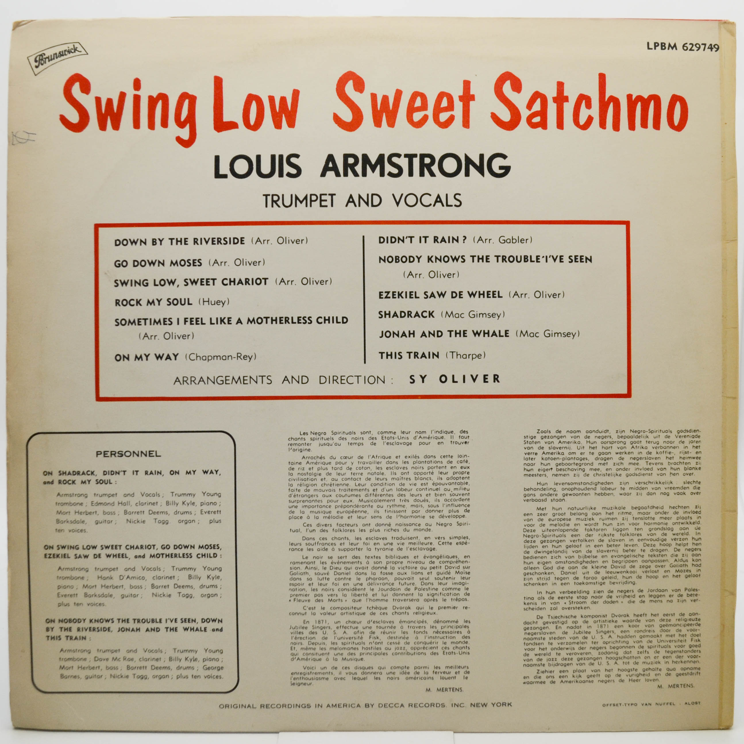 Louis Armstrong — Swing Low Sweet Satchmo, 1958