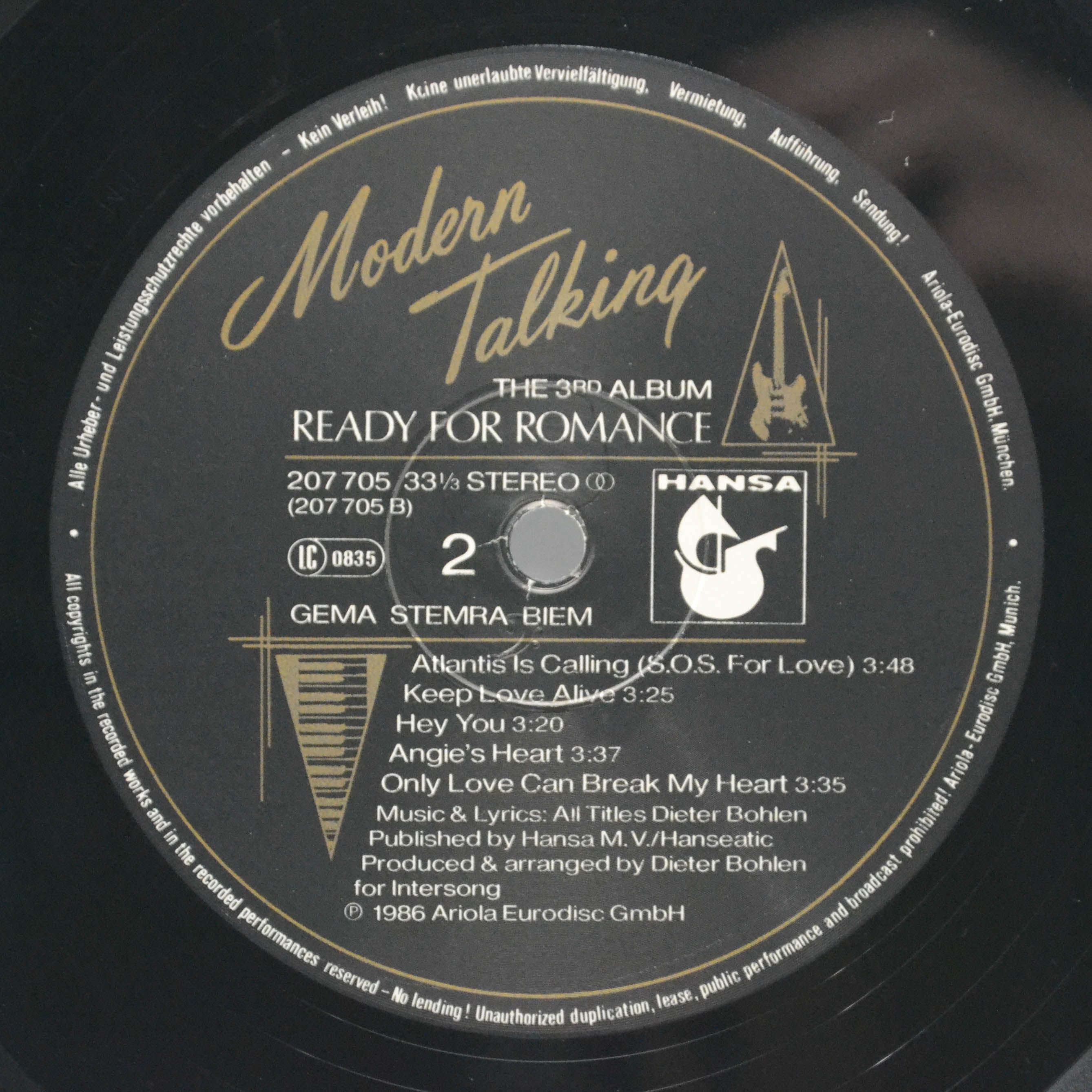 Modern Talking — Ready For Romance, 1986