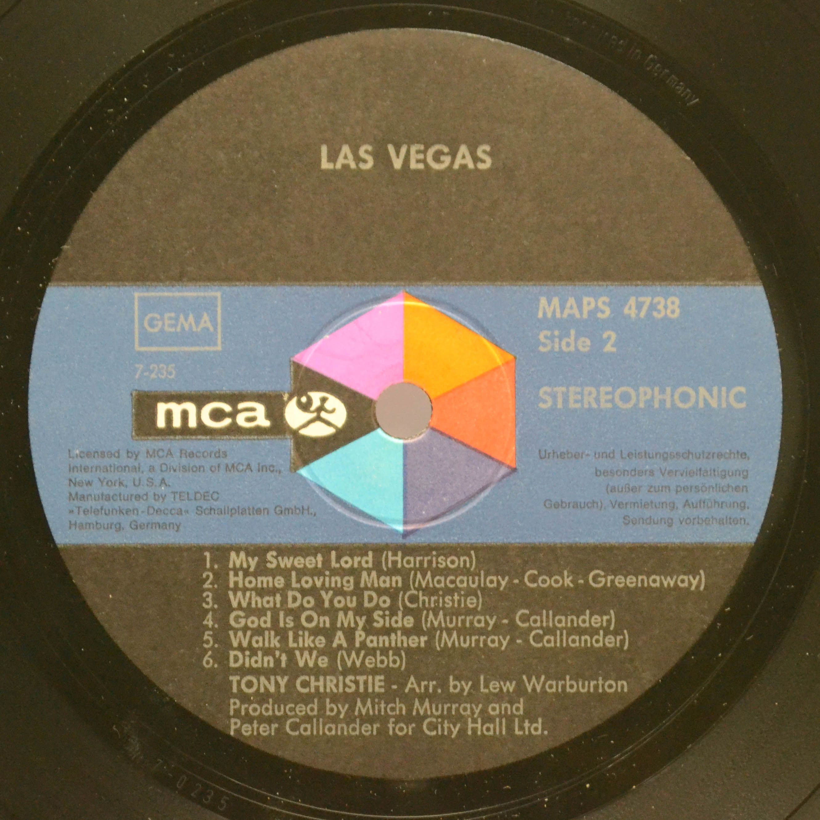 Tony Christie — Las Vegas, 1971