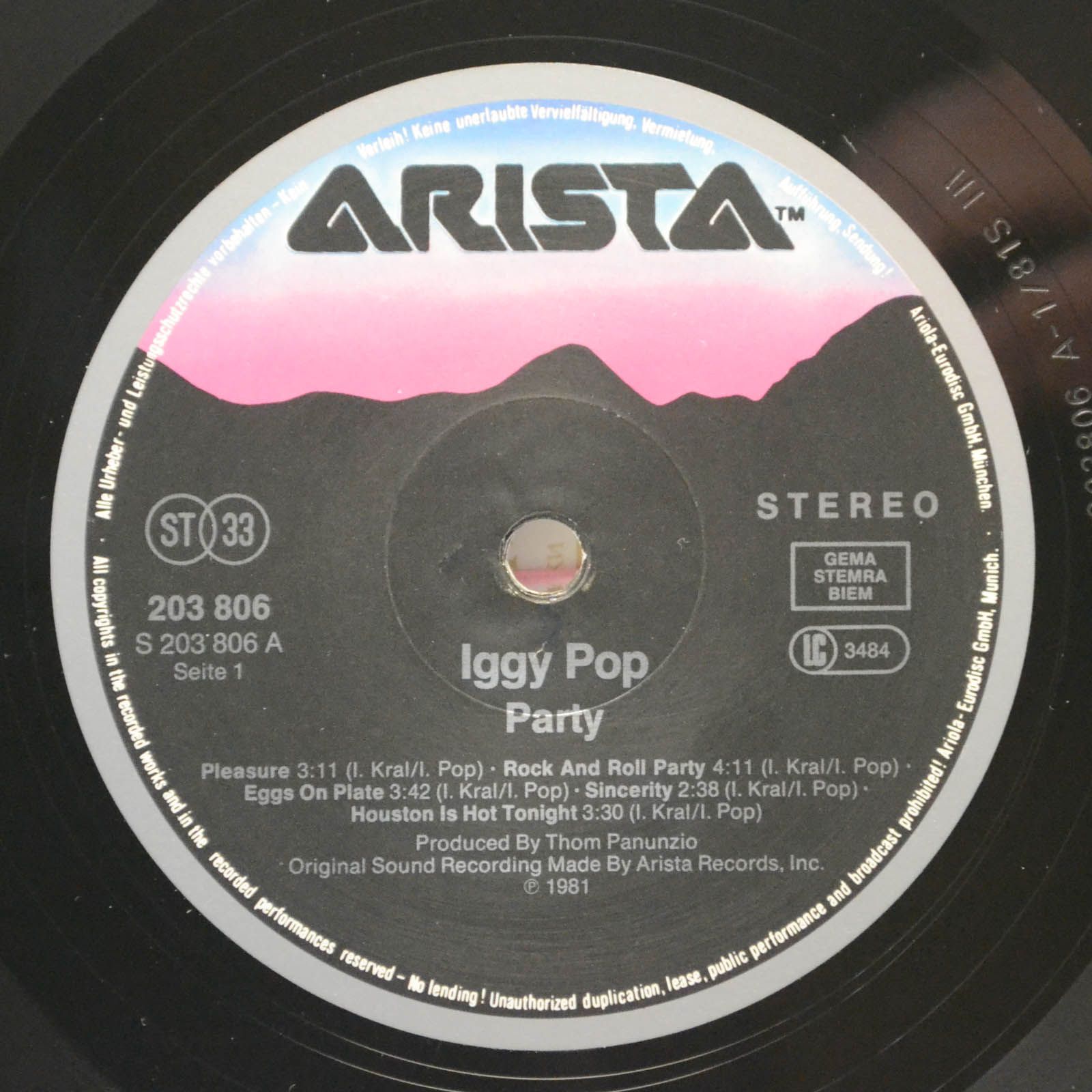 Iggy Pop — Party, 1981