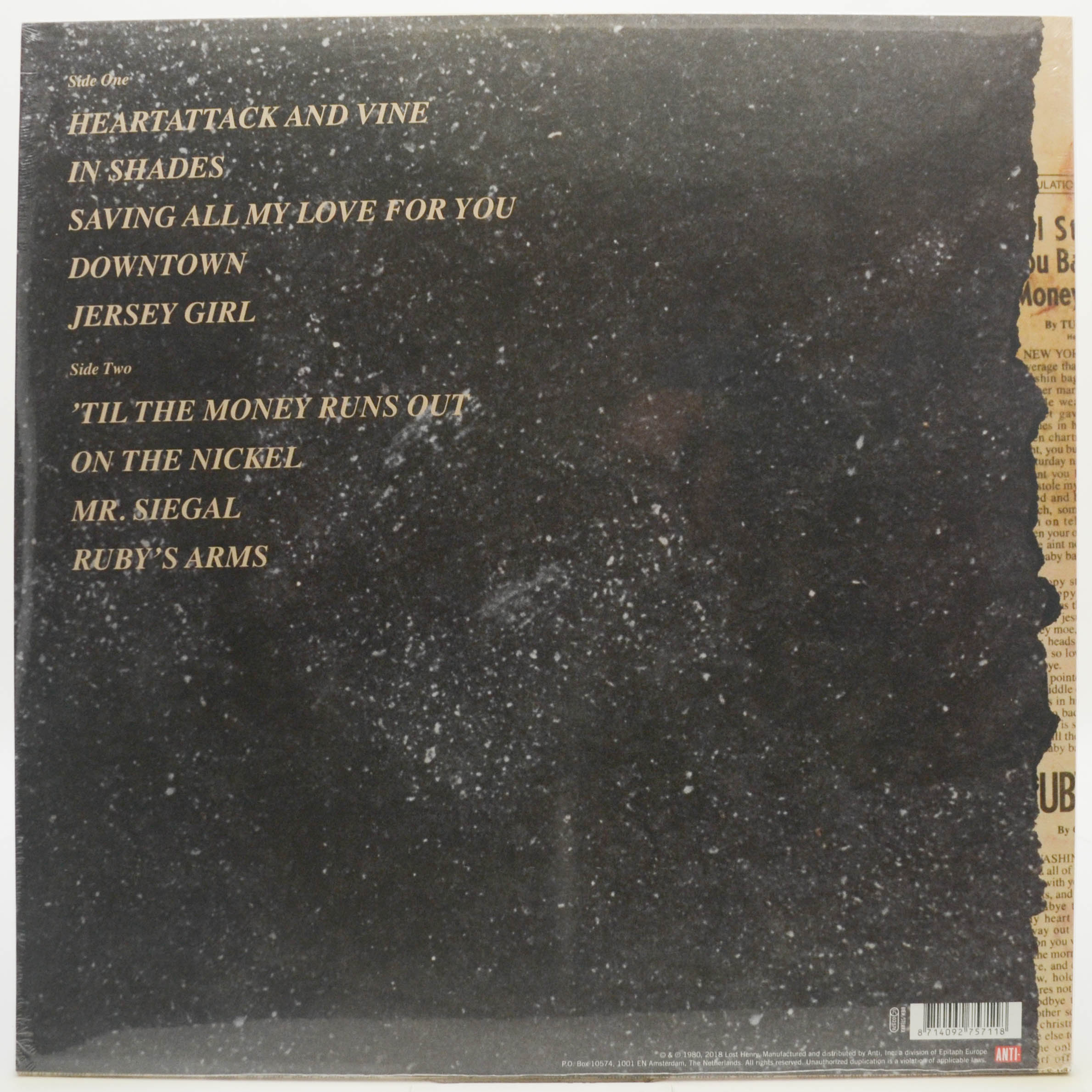 Виниловая пластинка Tom Waits — Heartattack And Vine, 1980