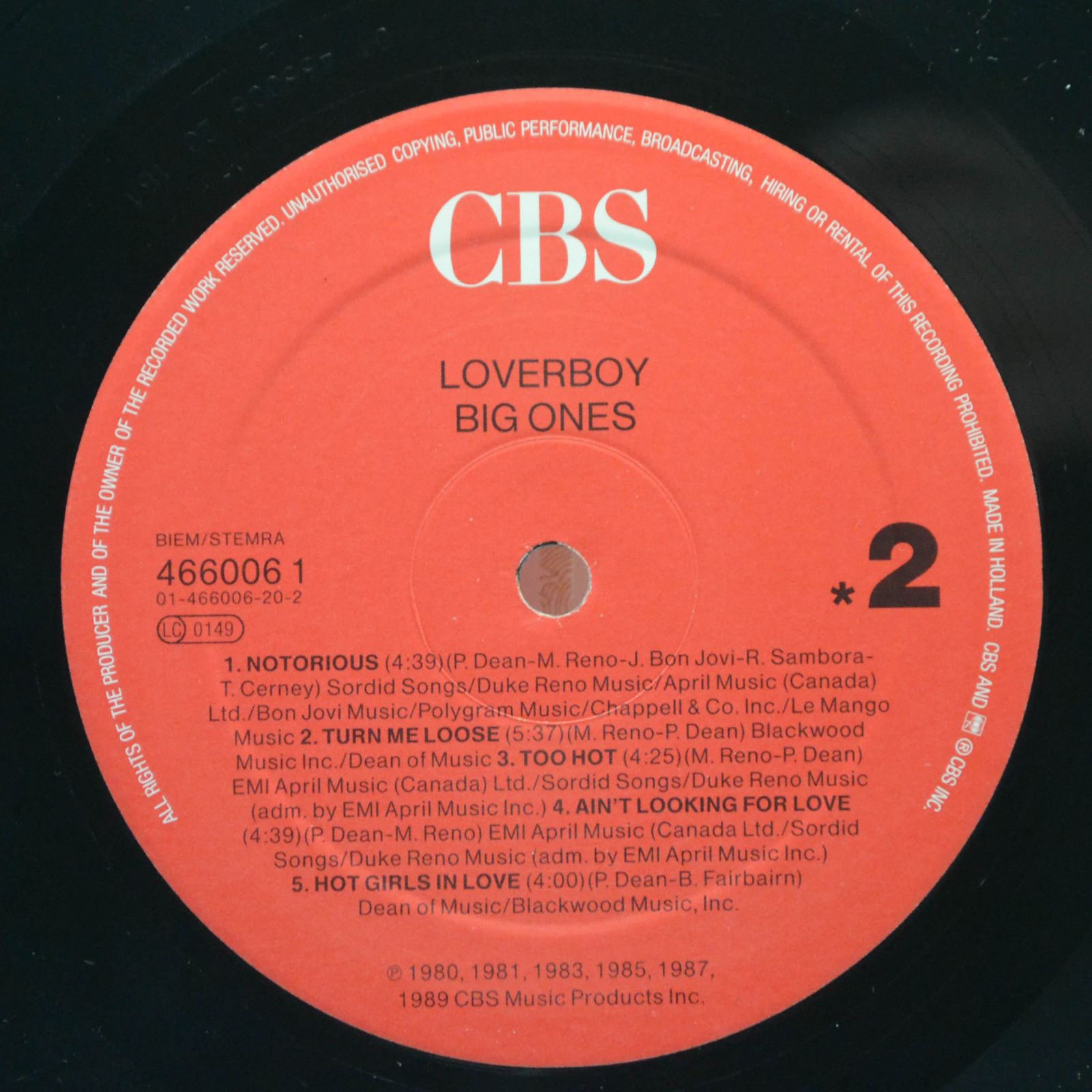 Loverboy — Big Ones, 1989
