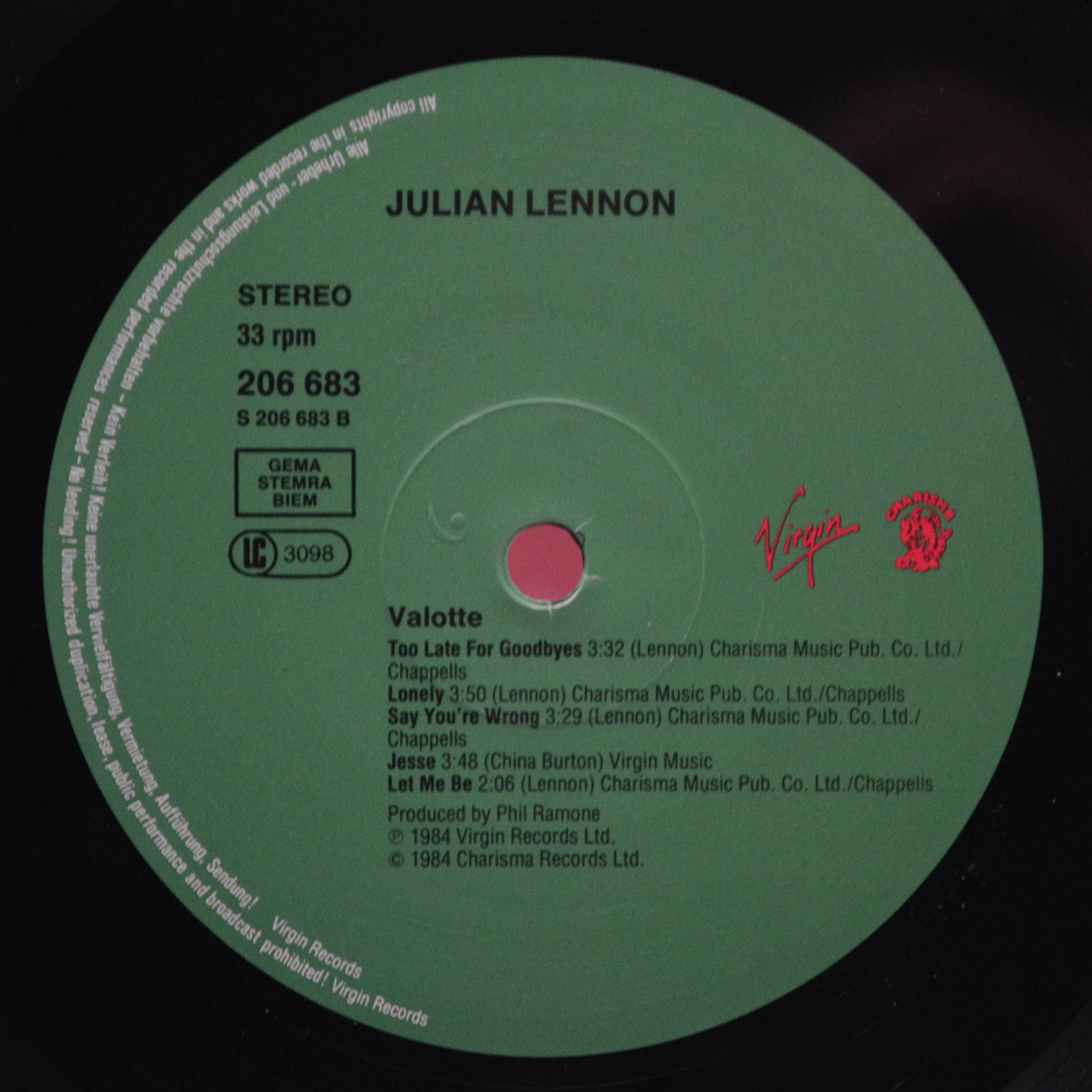 Julian Lennon — Valotte, 1984