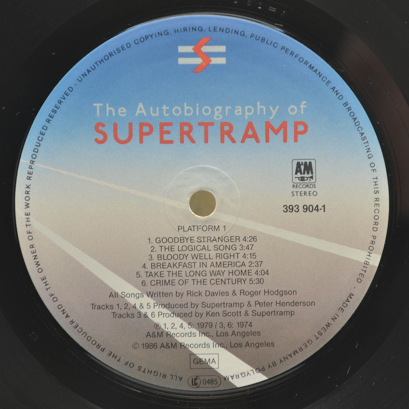 Supertramp — The Autobiography Of Supertramp, 1986