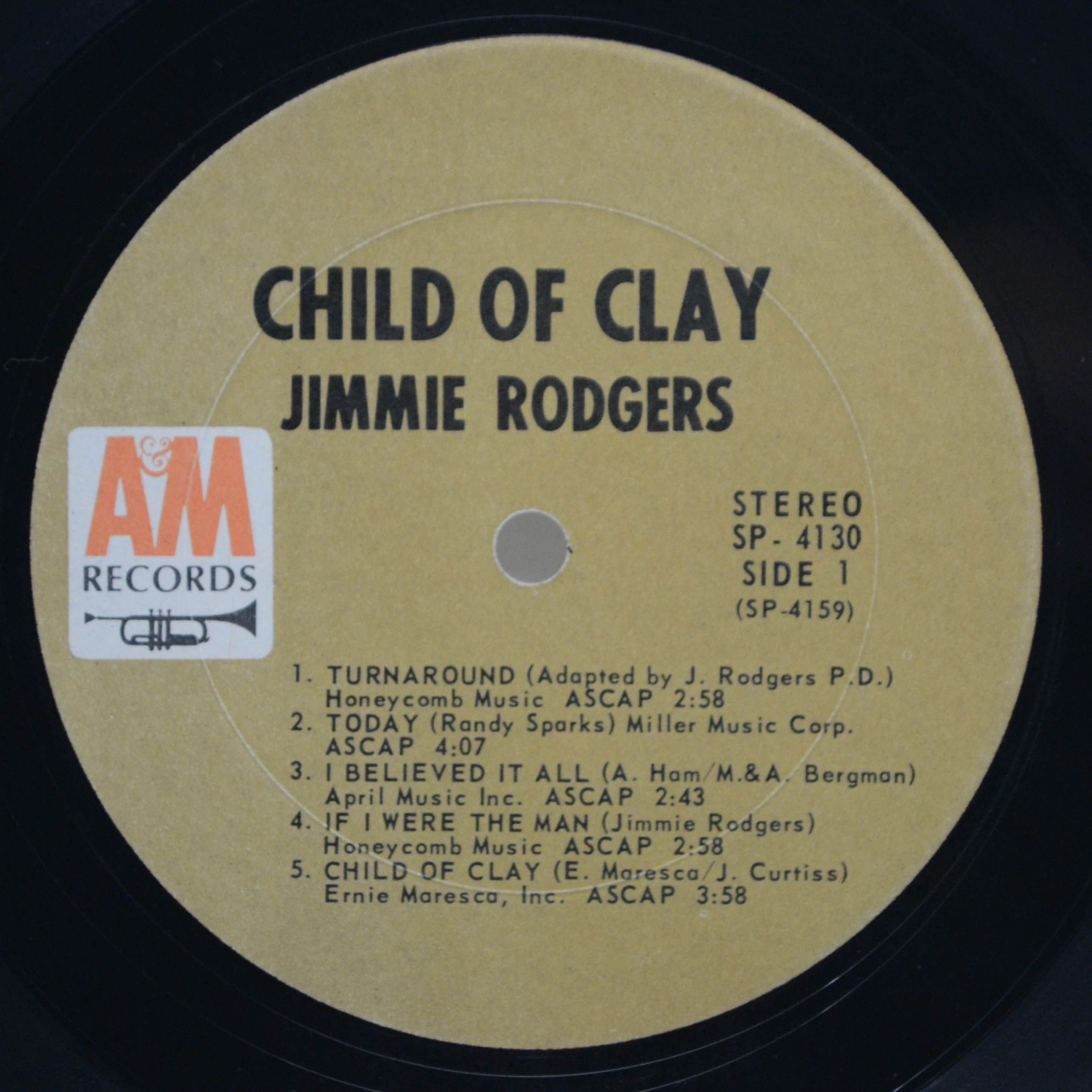 Виниловая пластинка Jimmie Rodgers — Child Of Clay (1-st, USA), 1967