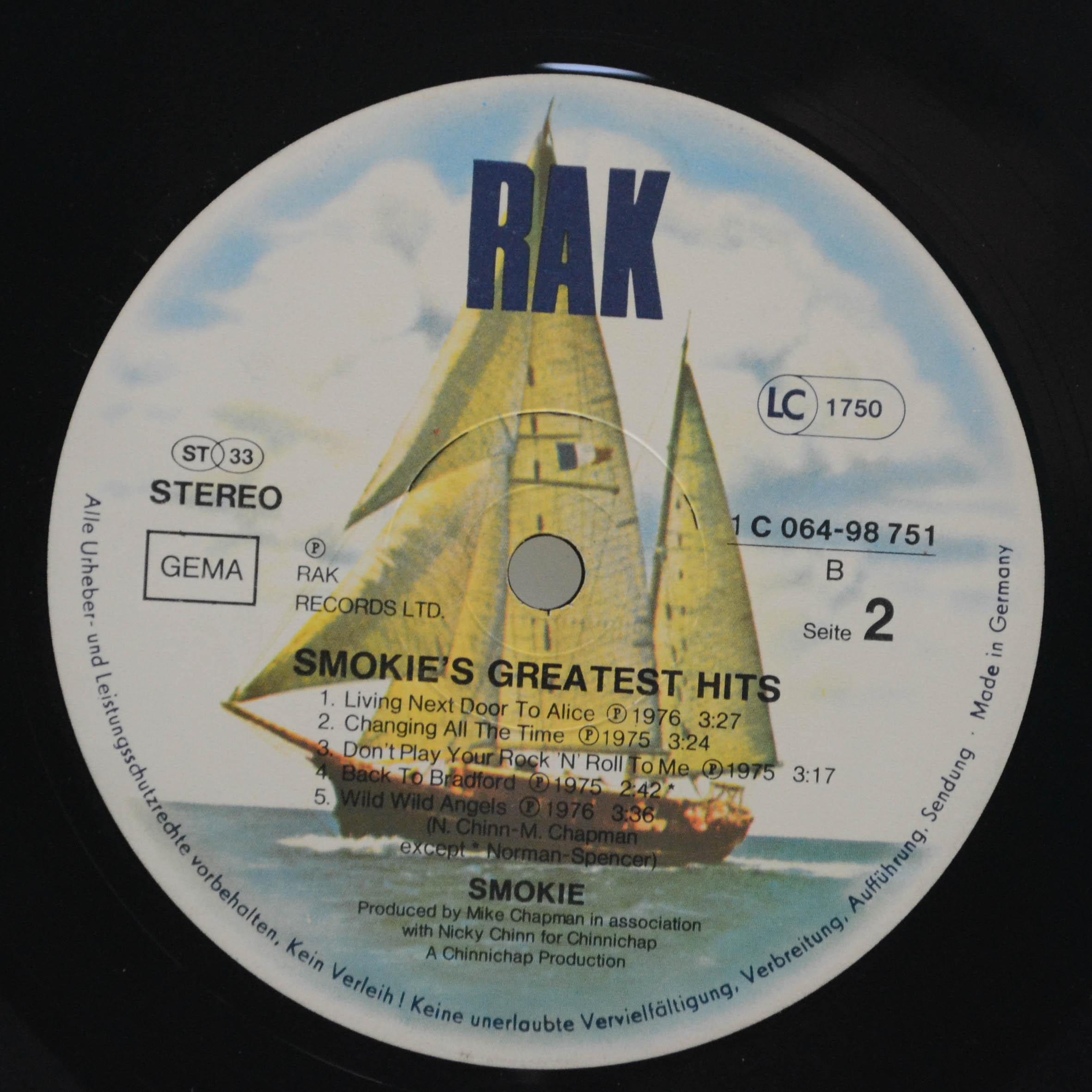 Виниловая пластинка Smokie — Greatest Hits, 1977