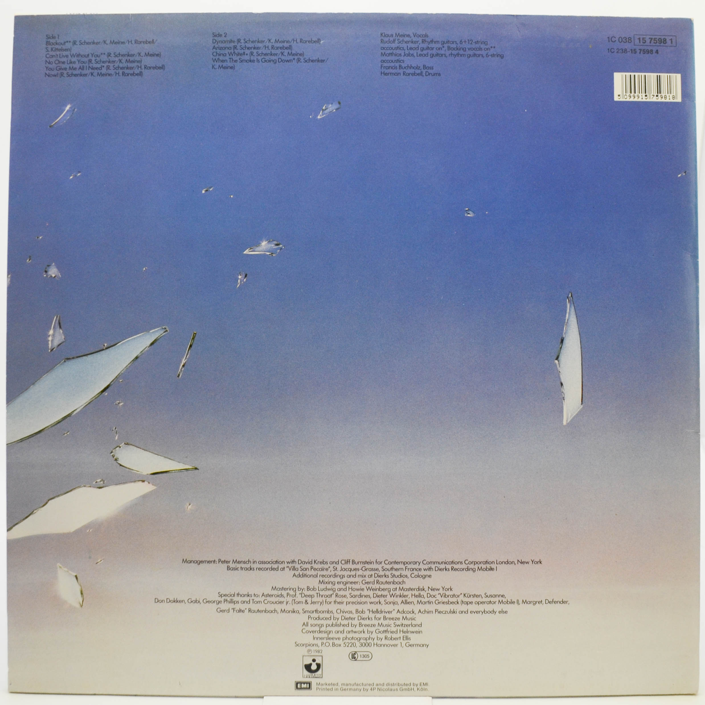 Scorpions - Blackout (1-st, Germany), 9380 ₽ Германия, Harvest