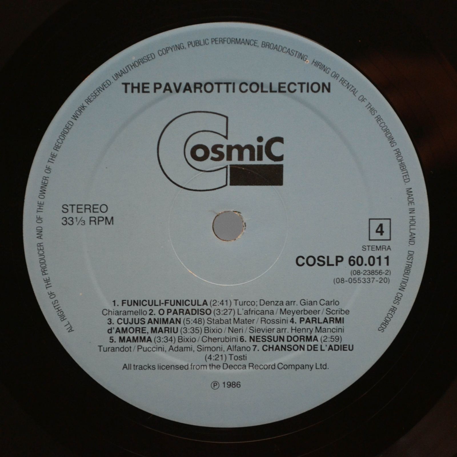 Pavarotti — The Pavarotti Collection (2LP), 1986