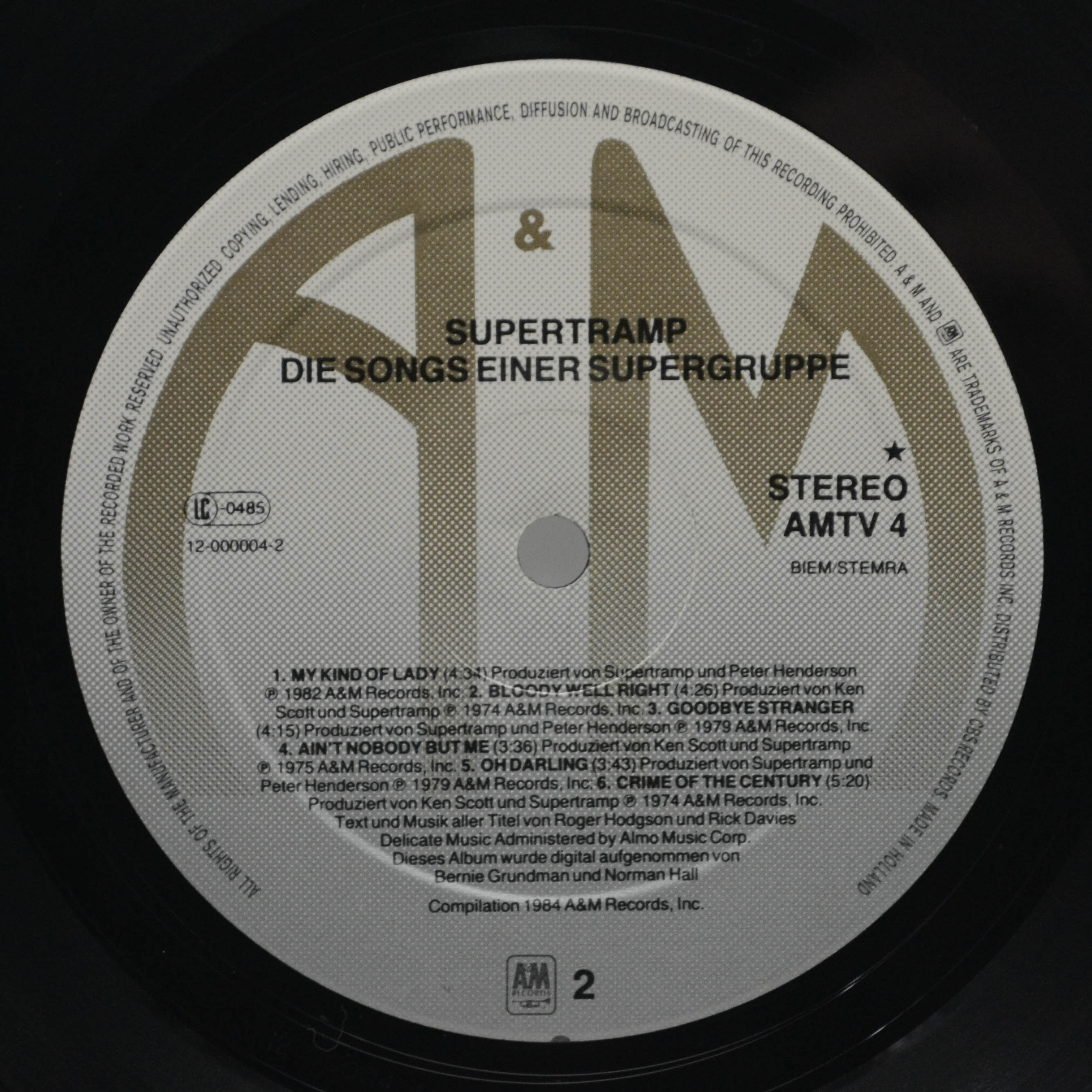 Supertramp — Die Songs Einer Supergruppe, 1984