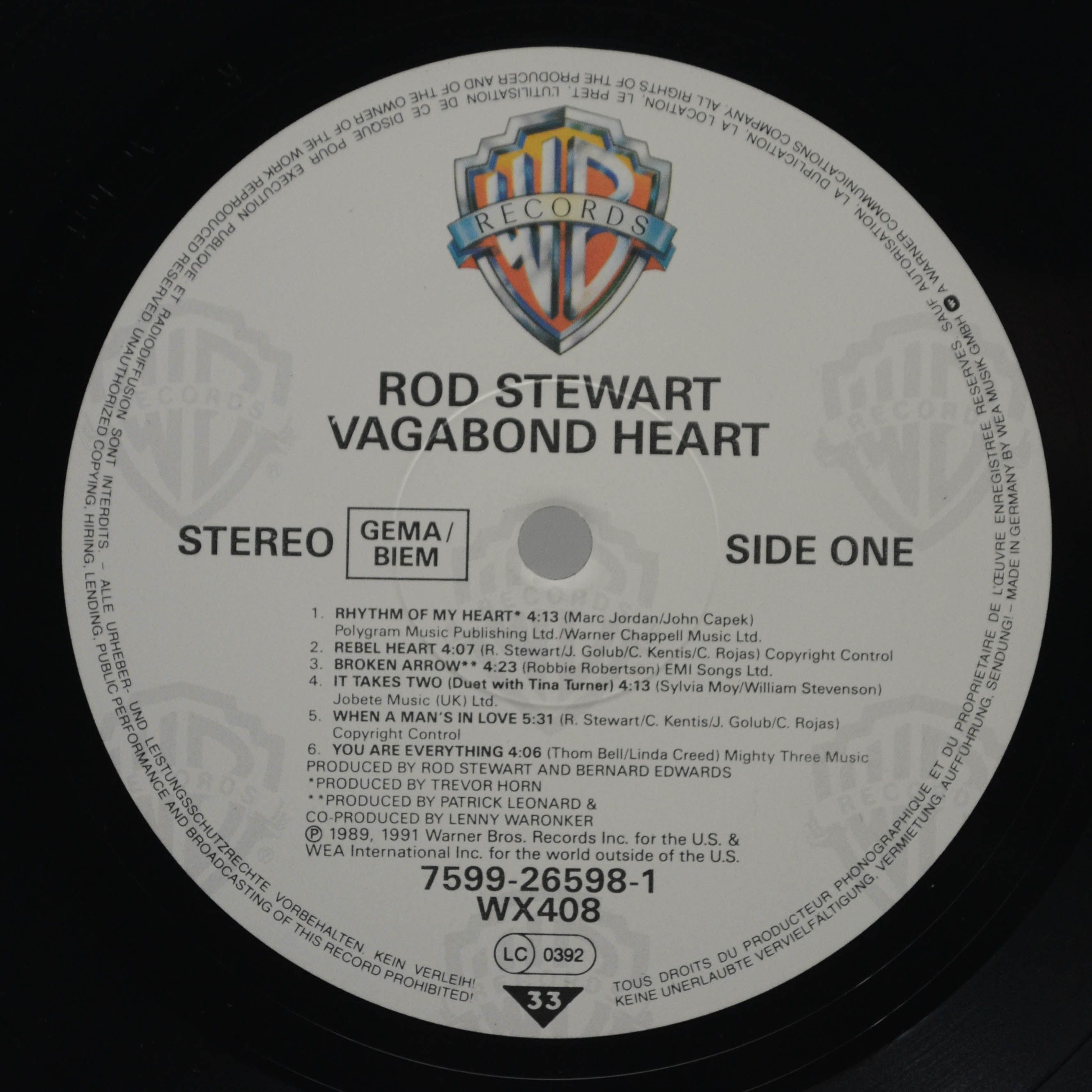Rod Stewart — Vagabond Heart, 1991