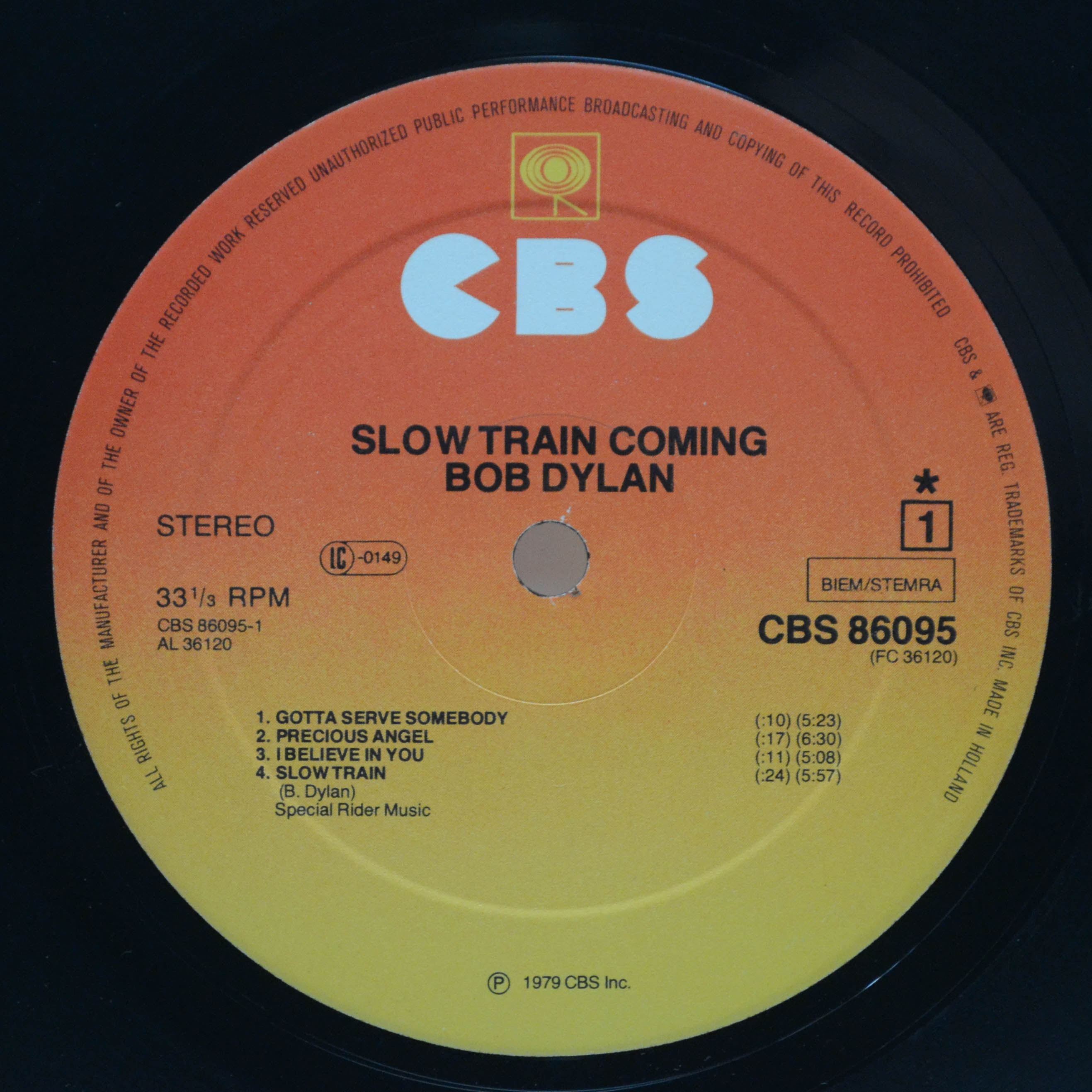 Виниловая пластинка Bob Dylan — Slow Train Coming, 1979