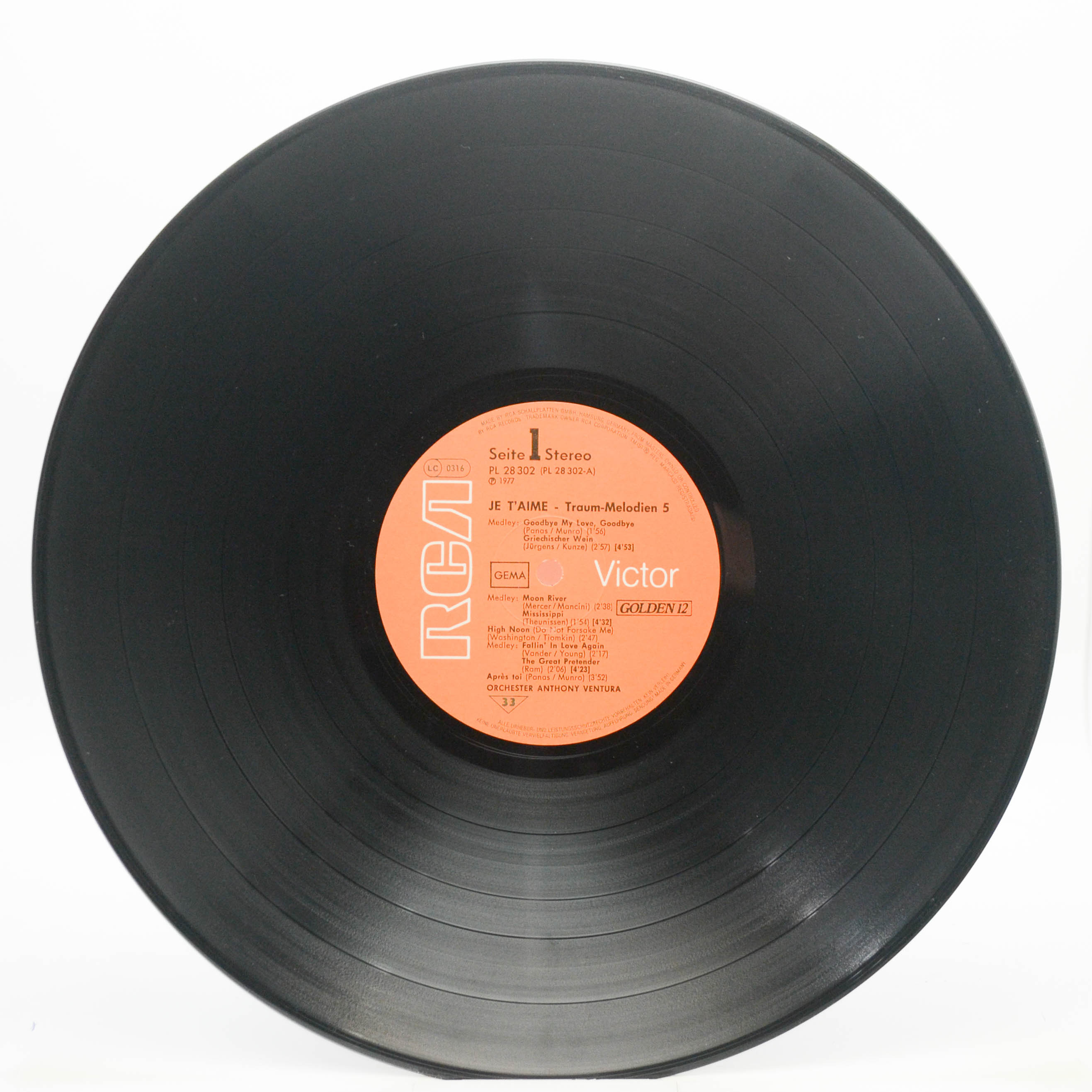 Виниловая пластинка Orchester Anthony Ventura — Je T'aime 5, 1977