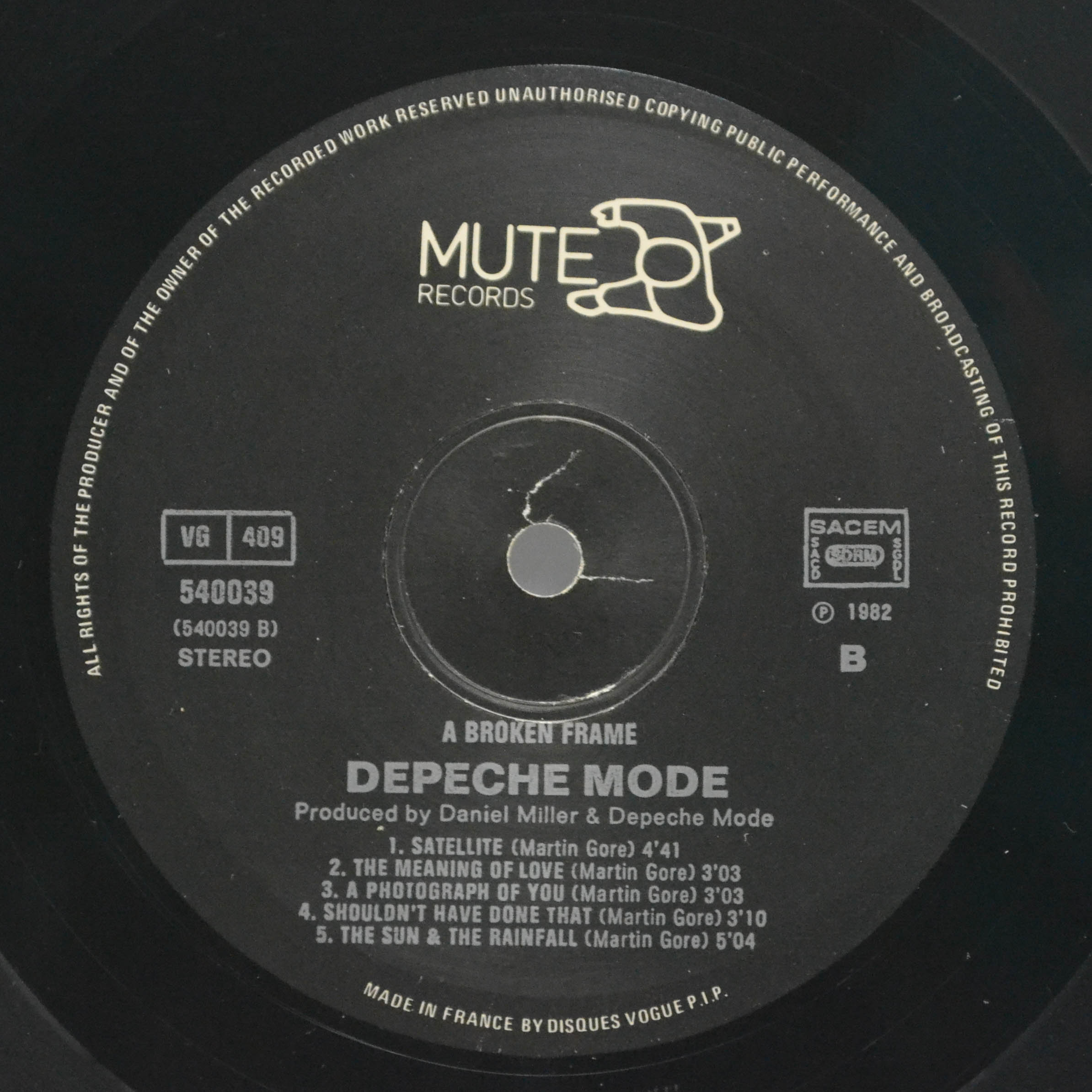 Виниловая пластинка Depeche Mode — A Broken Frame, 1982
