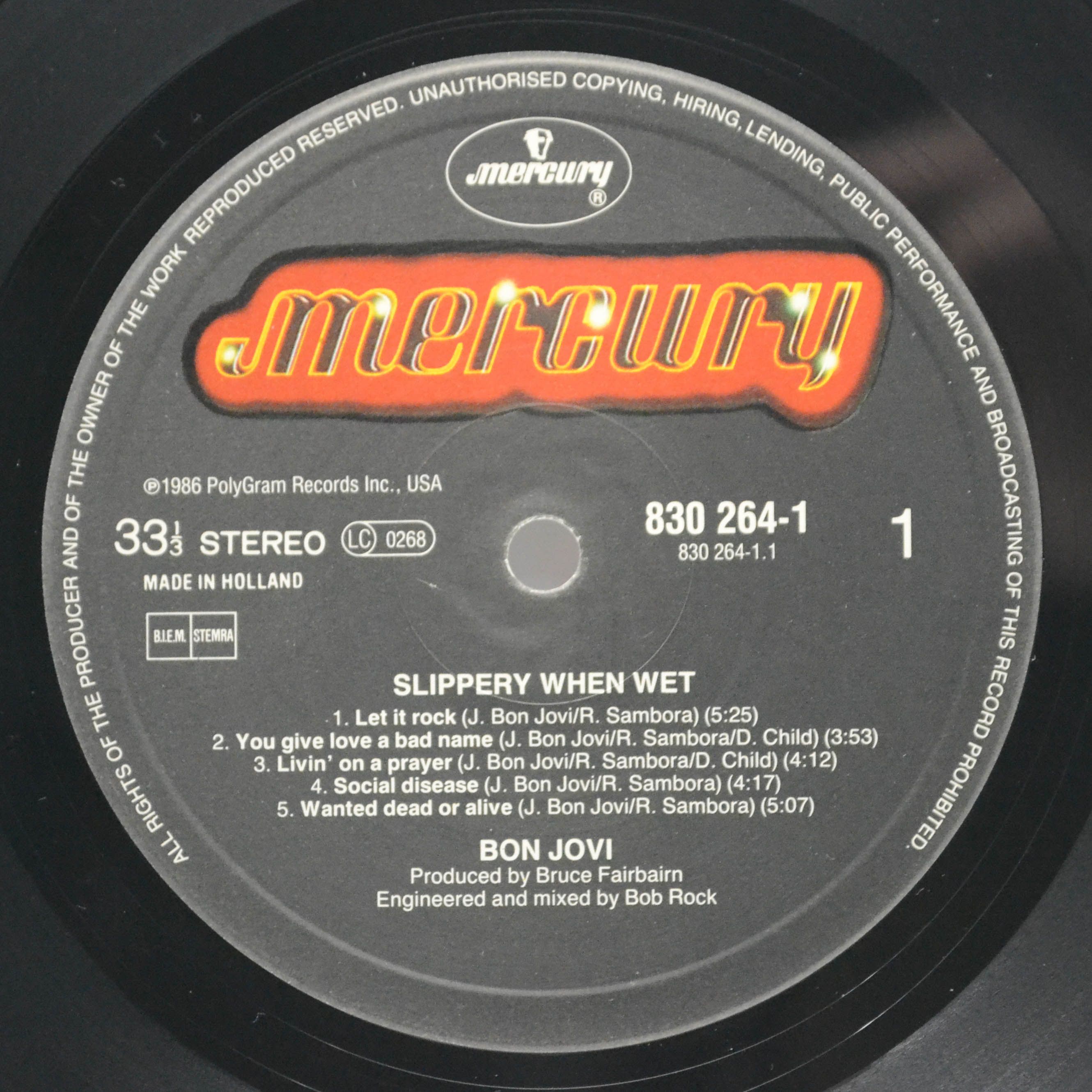 Bon Jovi — Slippery When Wet, 1986