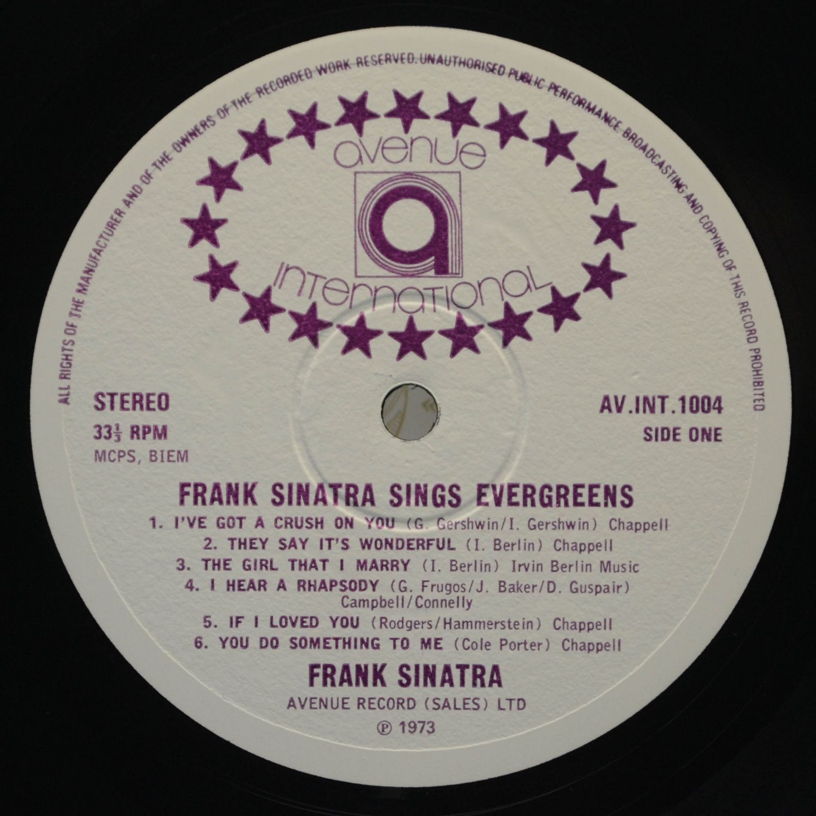 Frank Sinatra — Sings Evergreens Vol.4 (UK), 1973
