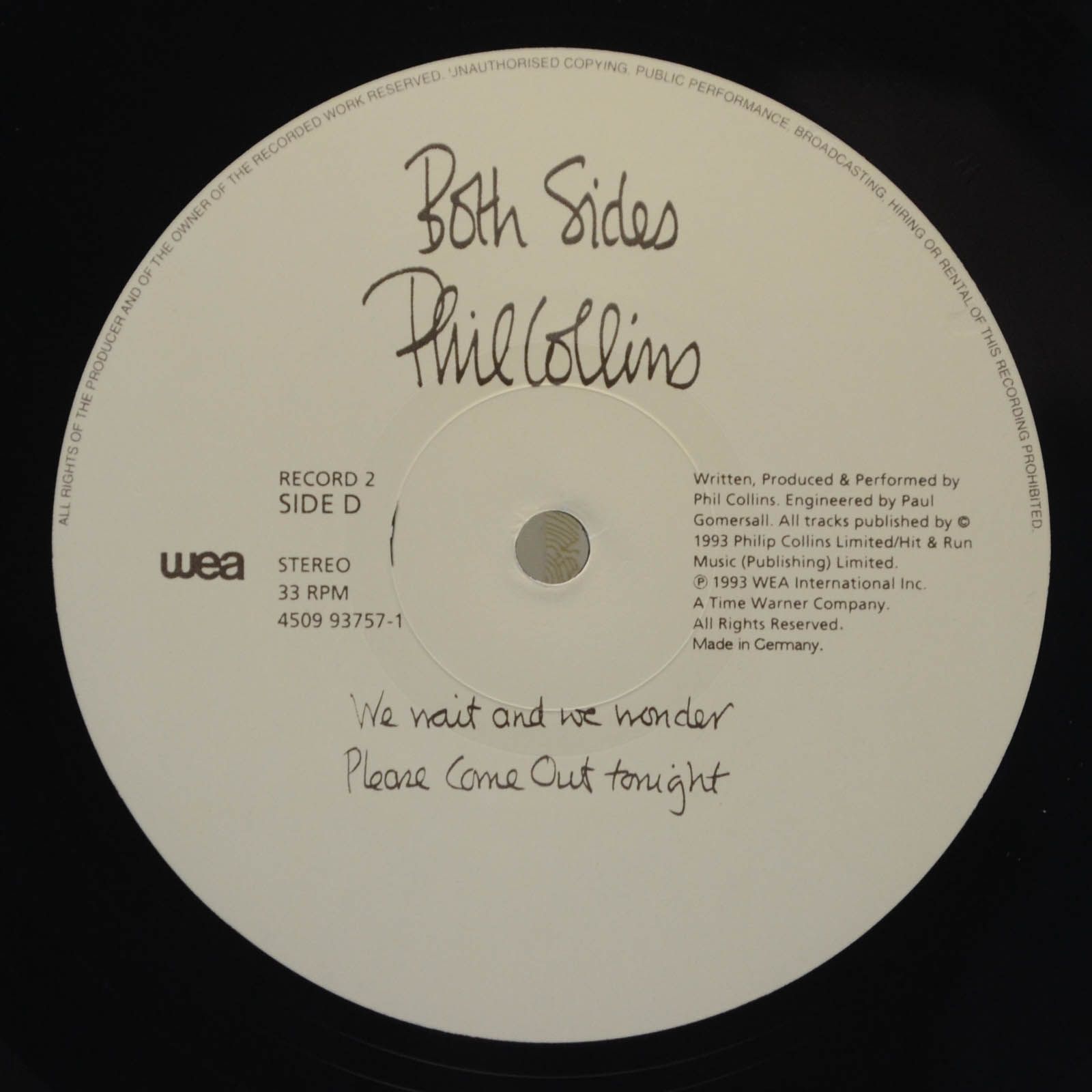Phil Collins — Both Sides (2LP), 1993